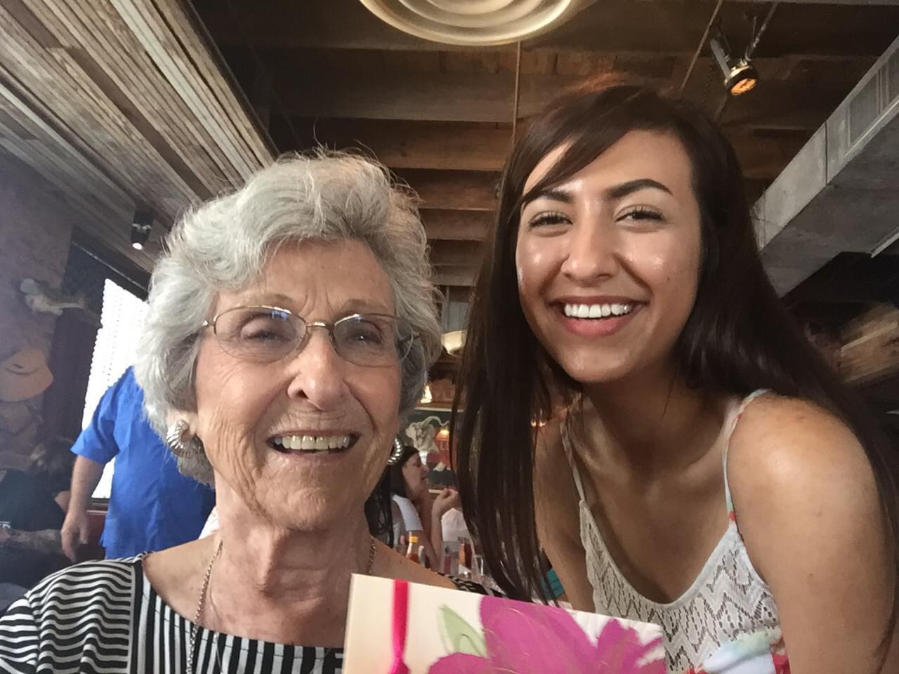 Grandma and Myriah taking a s…