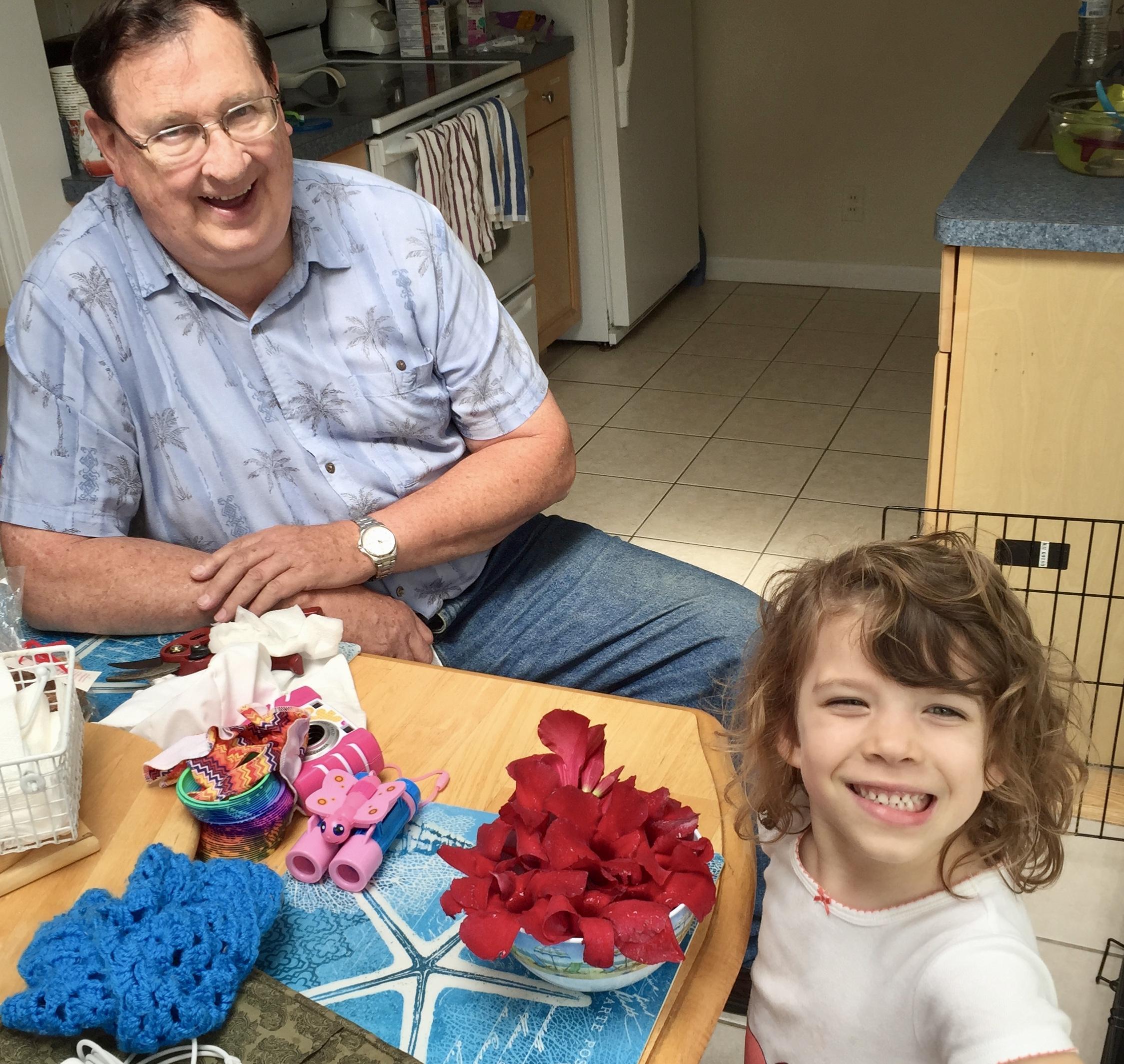 Flower arranging with grandad