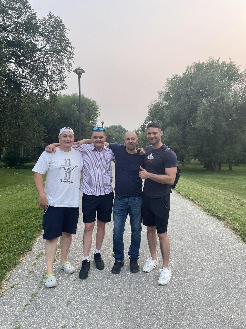 With friends