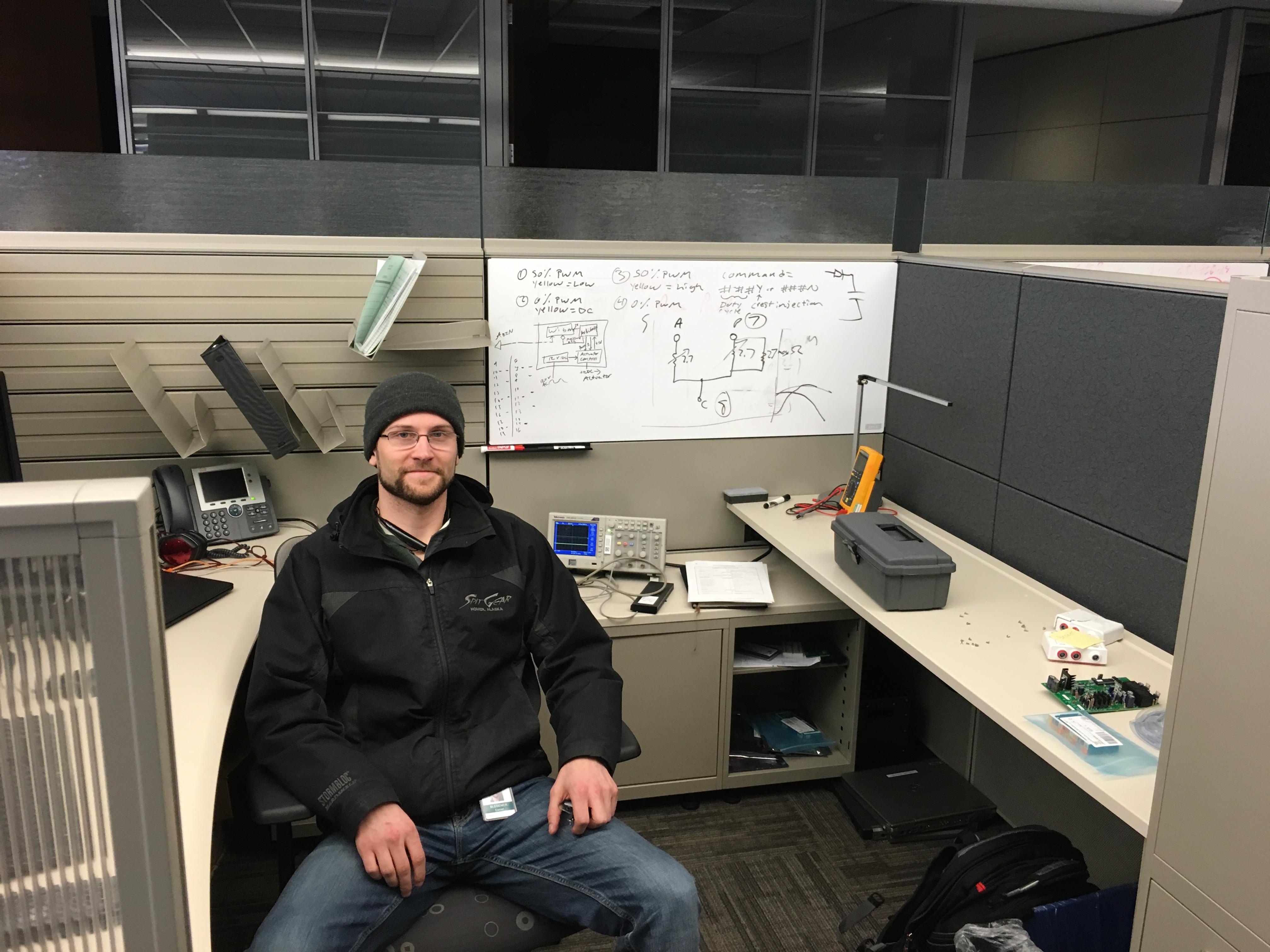 Dan in his Abbot office showi…