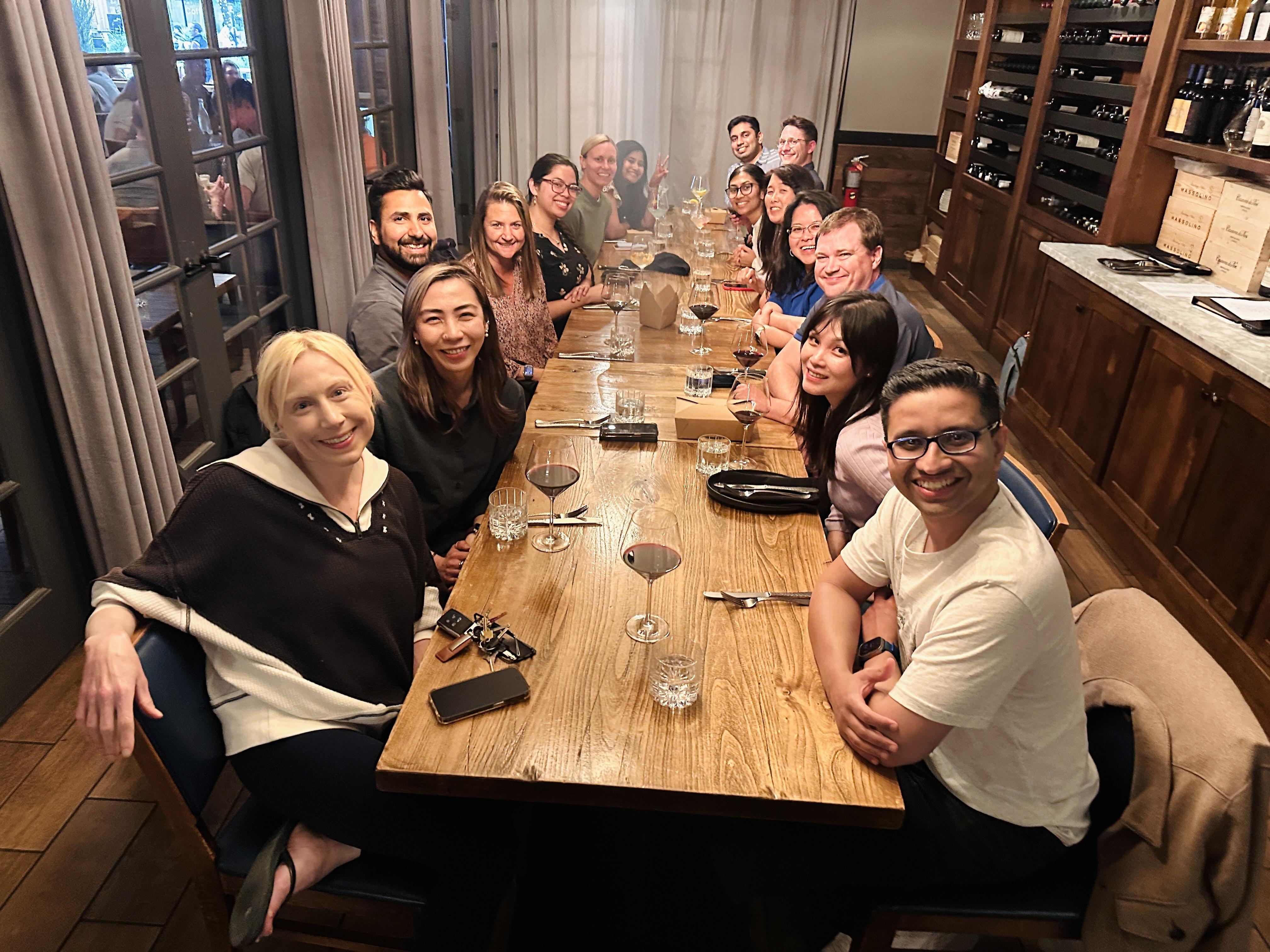 Team Dinner back in May where…