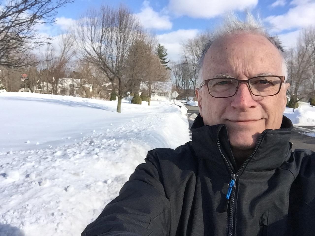 Shoveling the driveway