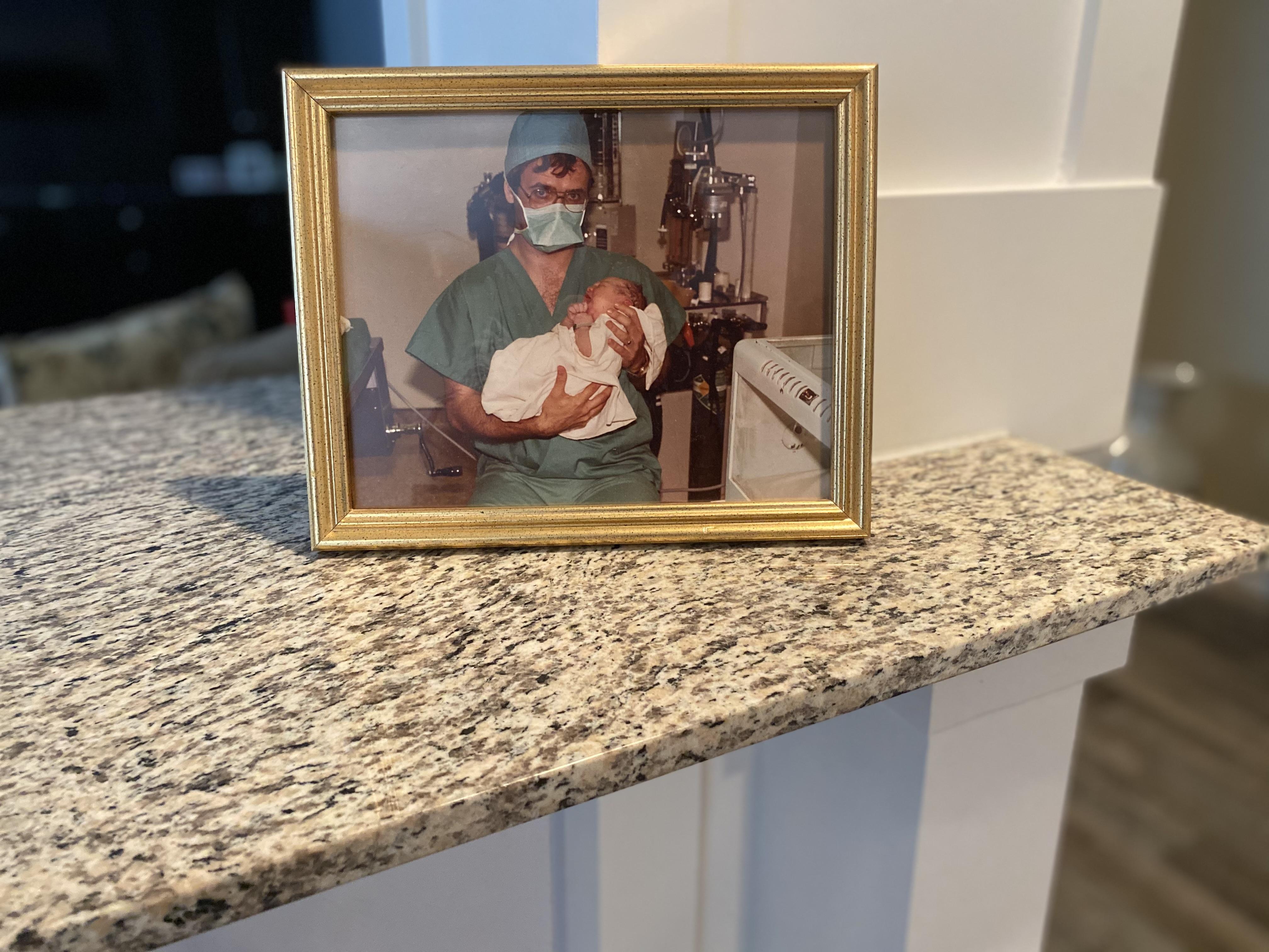 Newborn Stephen with his Dad
