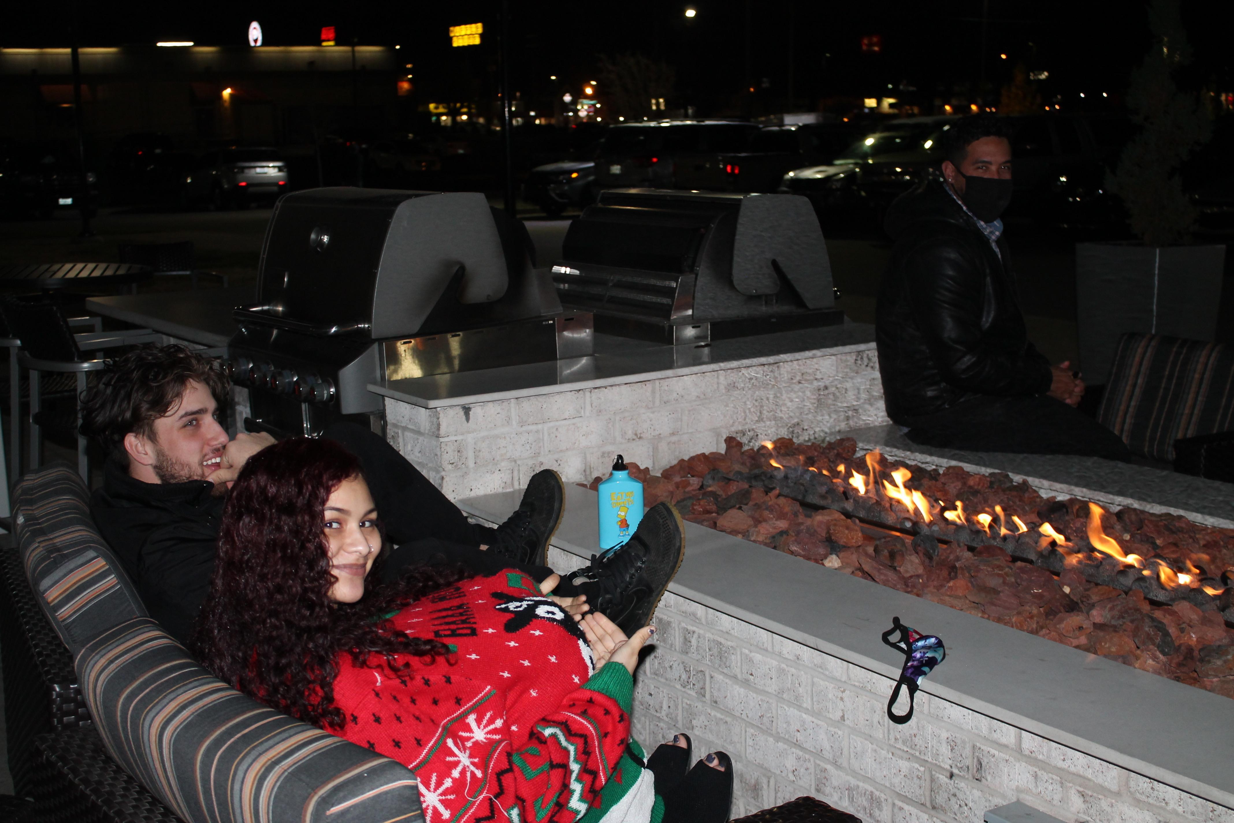 Hanging out beside the fire p…