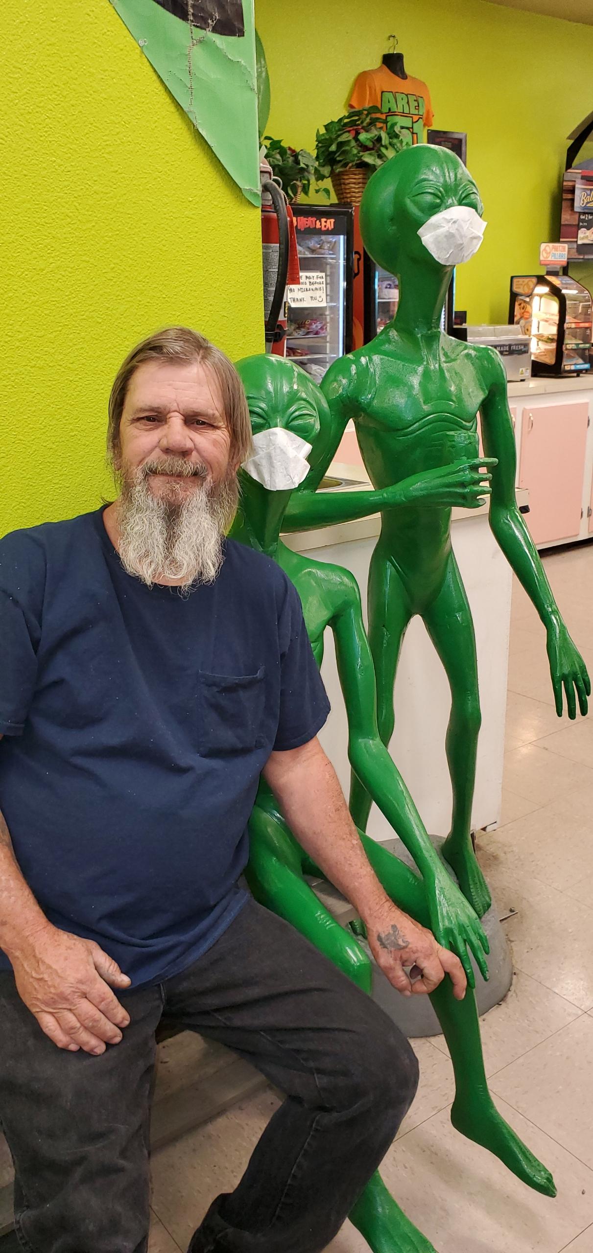 Dad at Alien Jerky