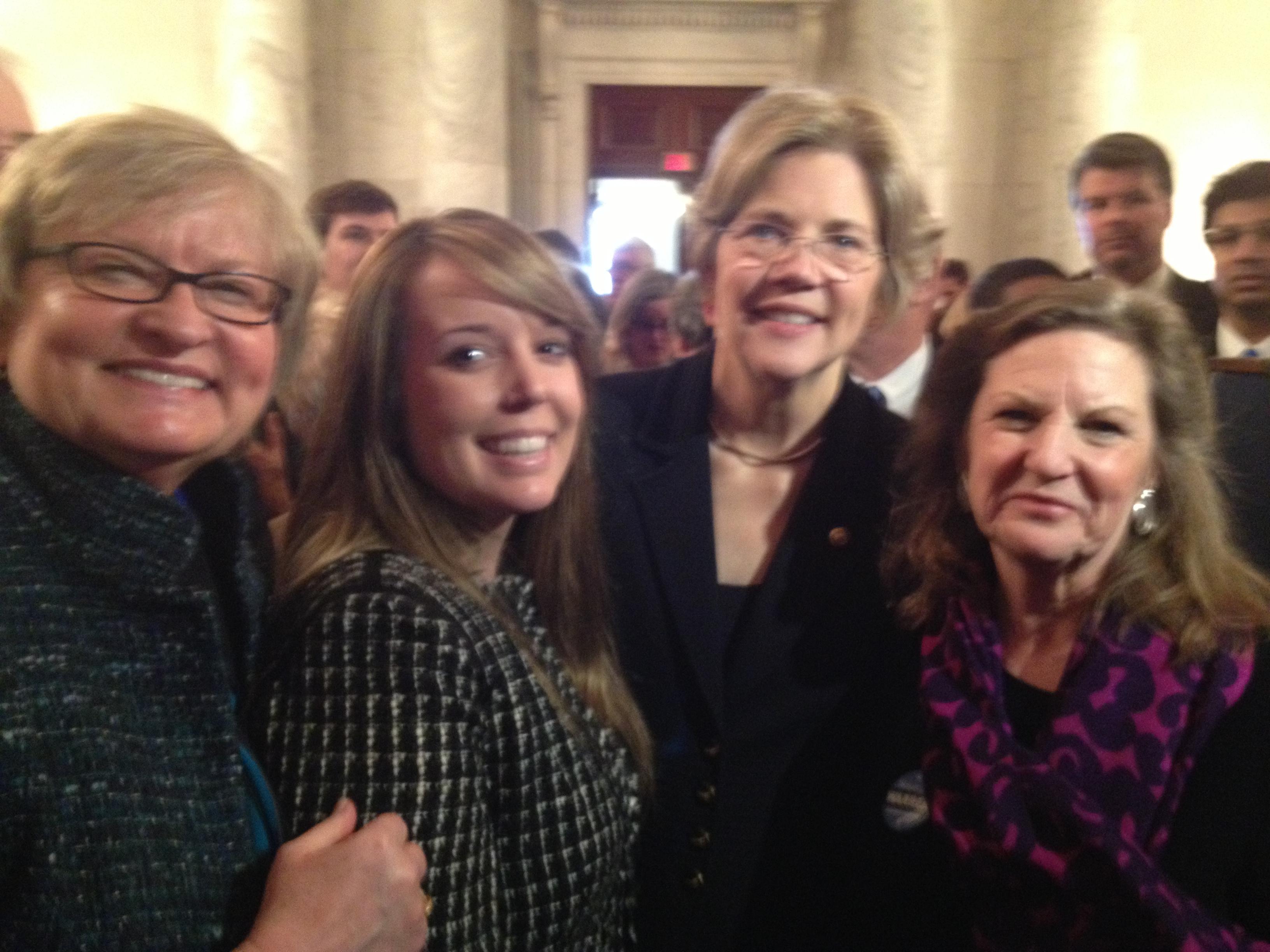 Marie introducing Senator War…