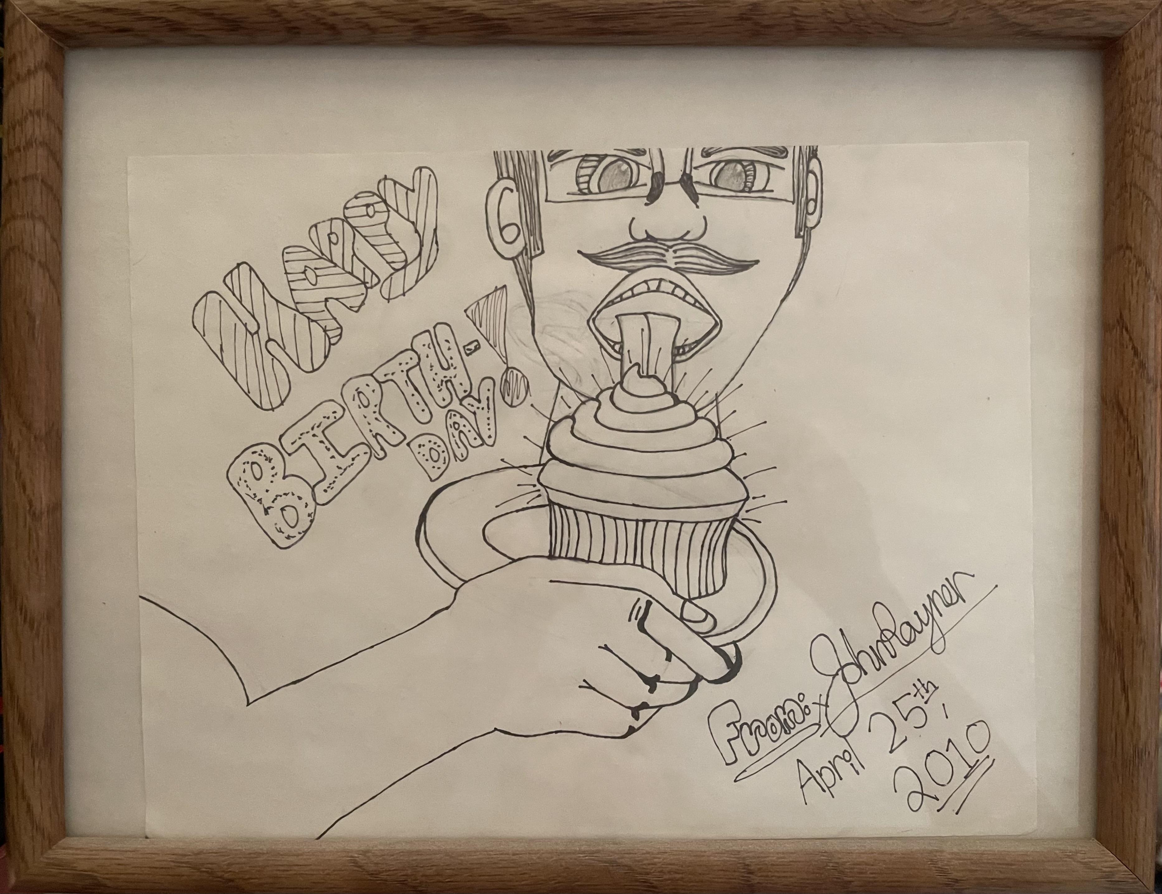 Grandson John drew a portrait…
