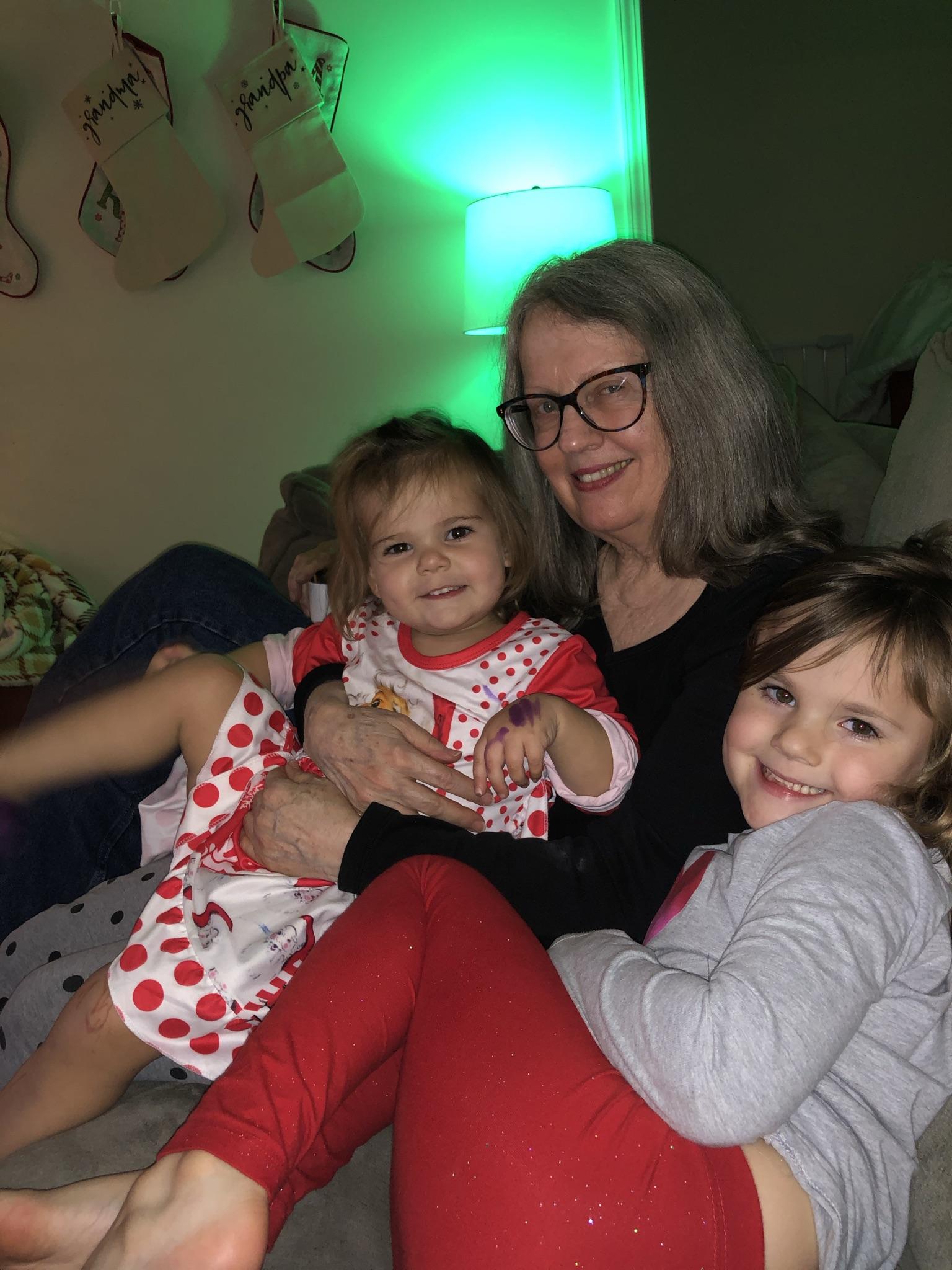 Christmas with two of her gra…