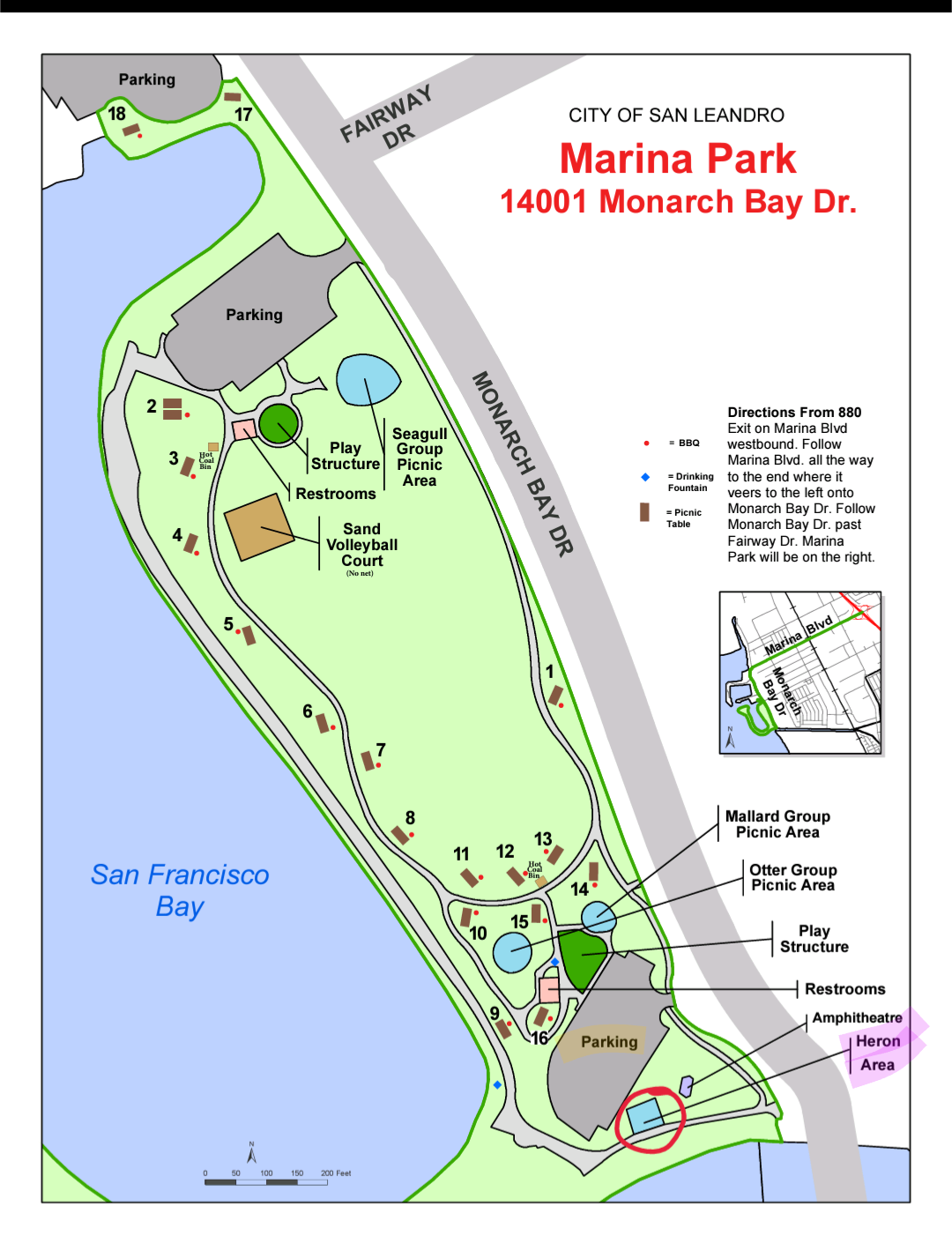 Map of Marina Park, Heron Are…