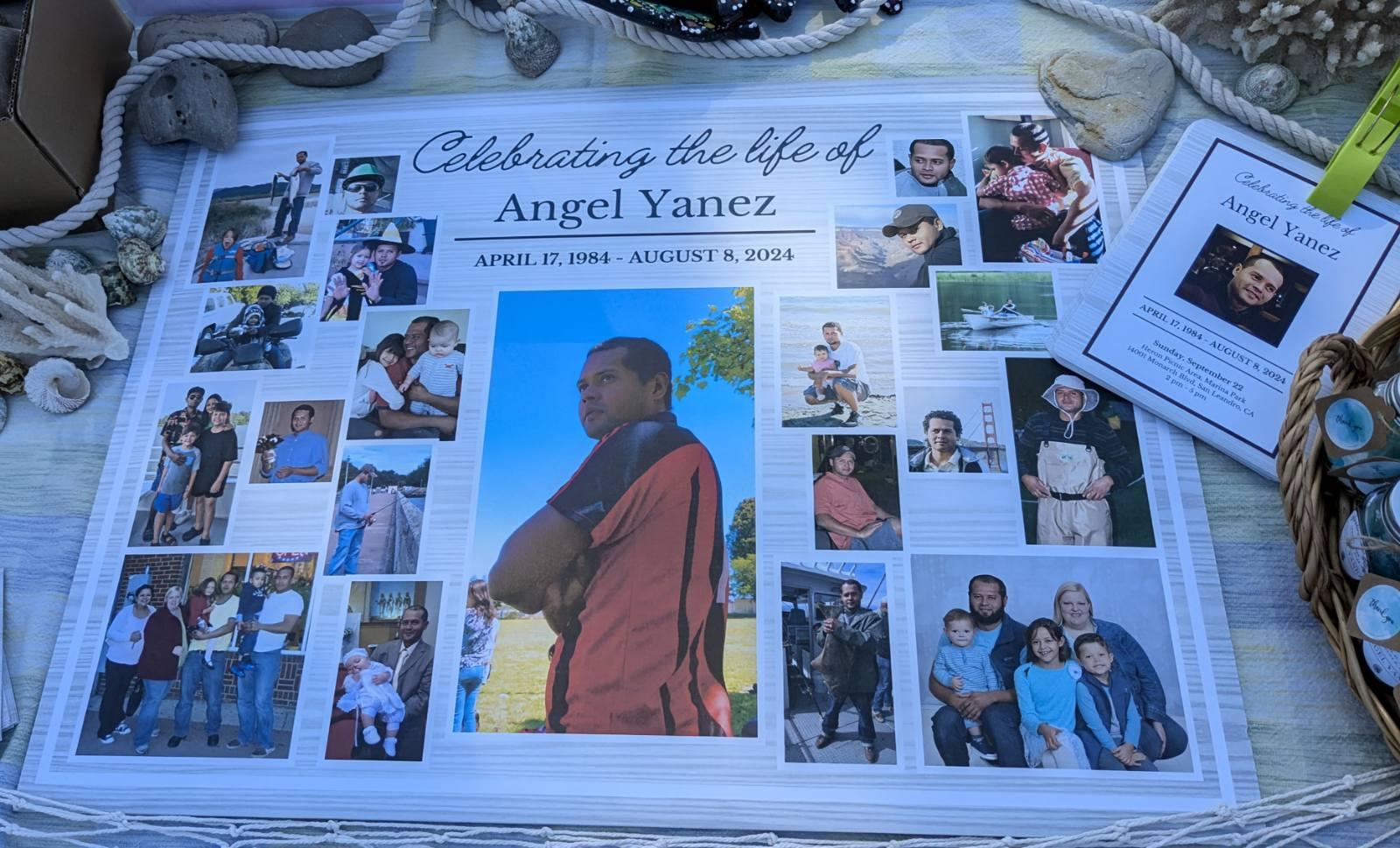 Poster board of photos of Ang…