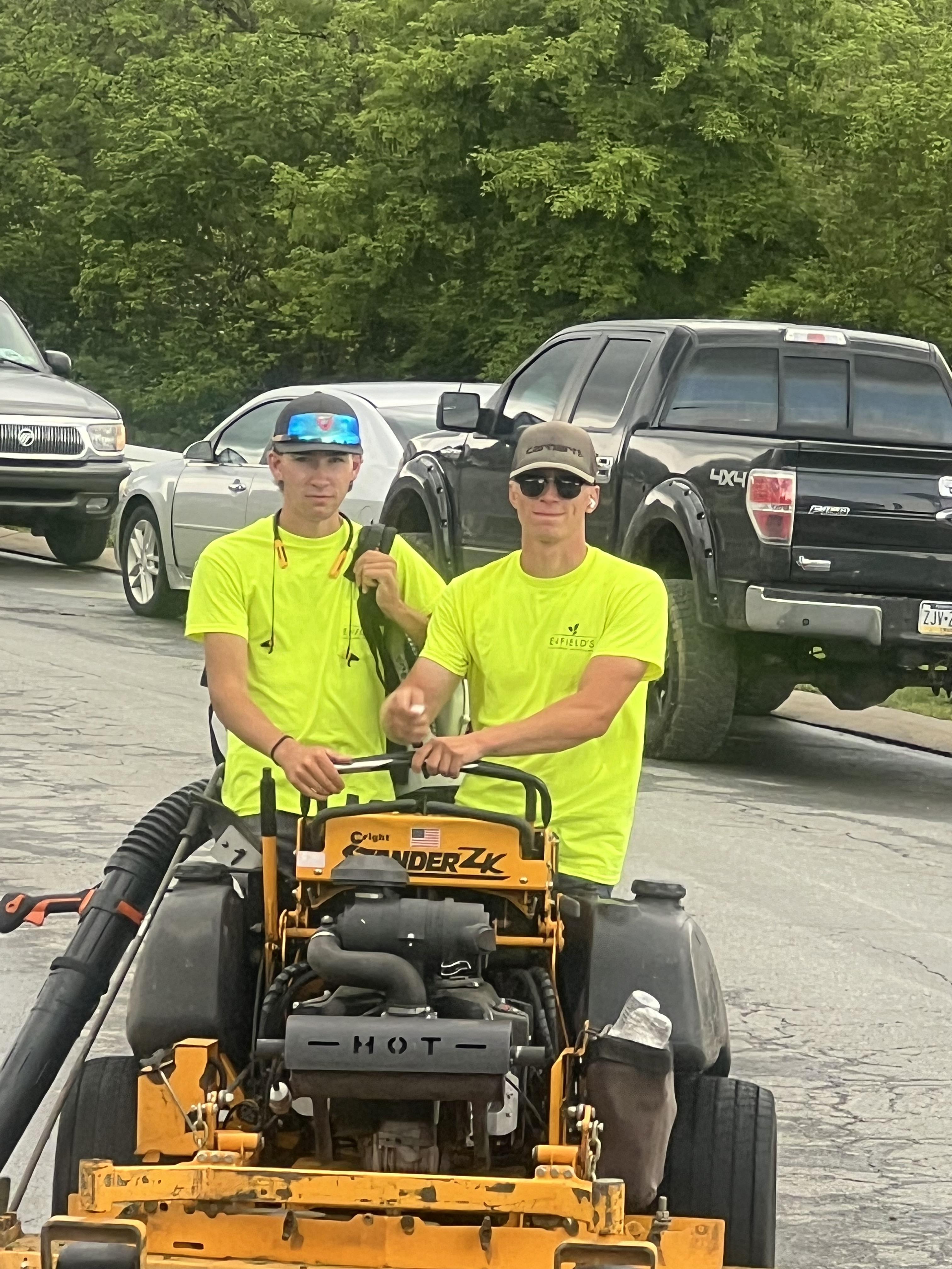 Owen and Aaron at work