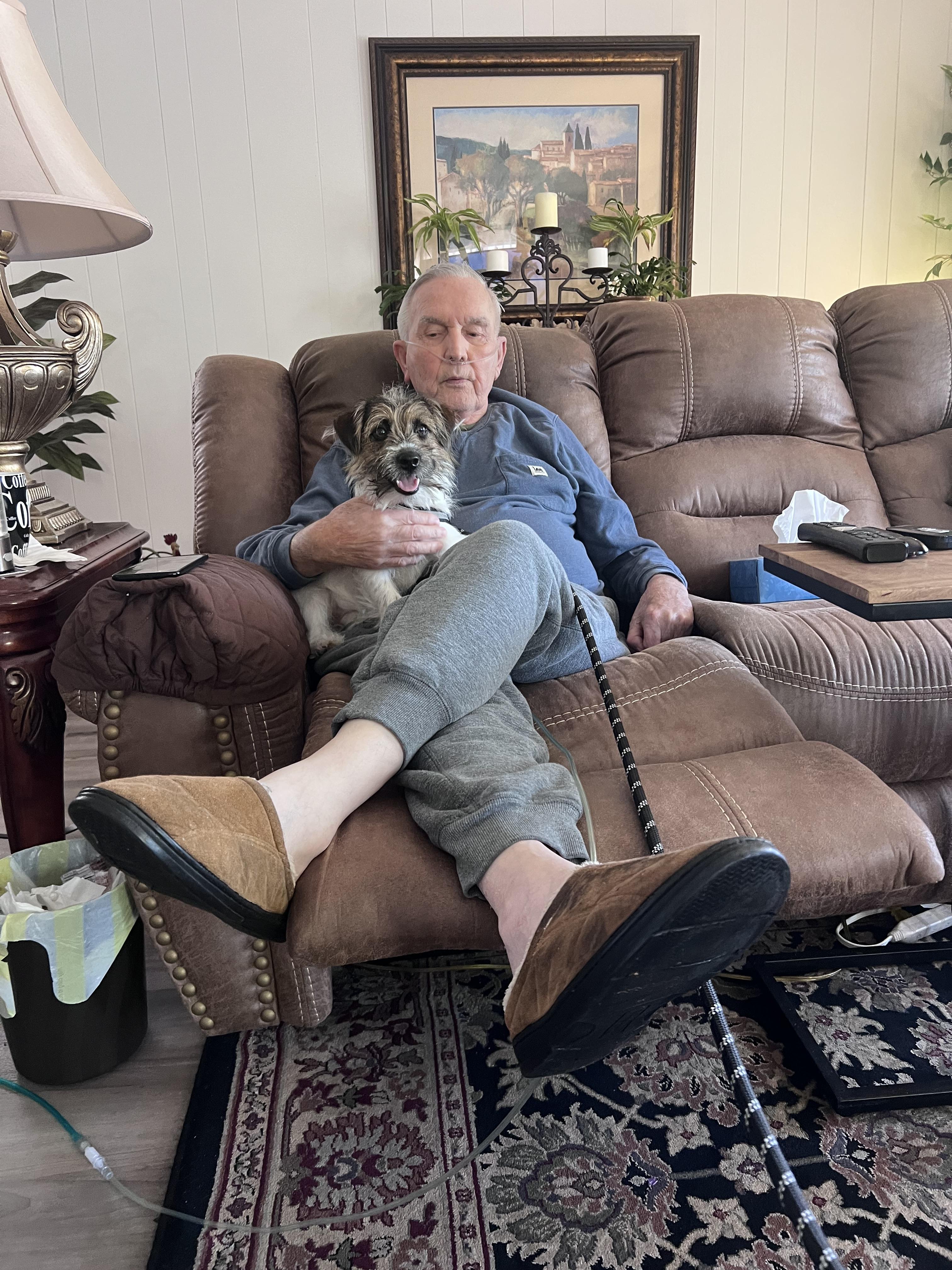 Pop at home with his grand do…