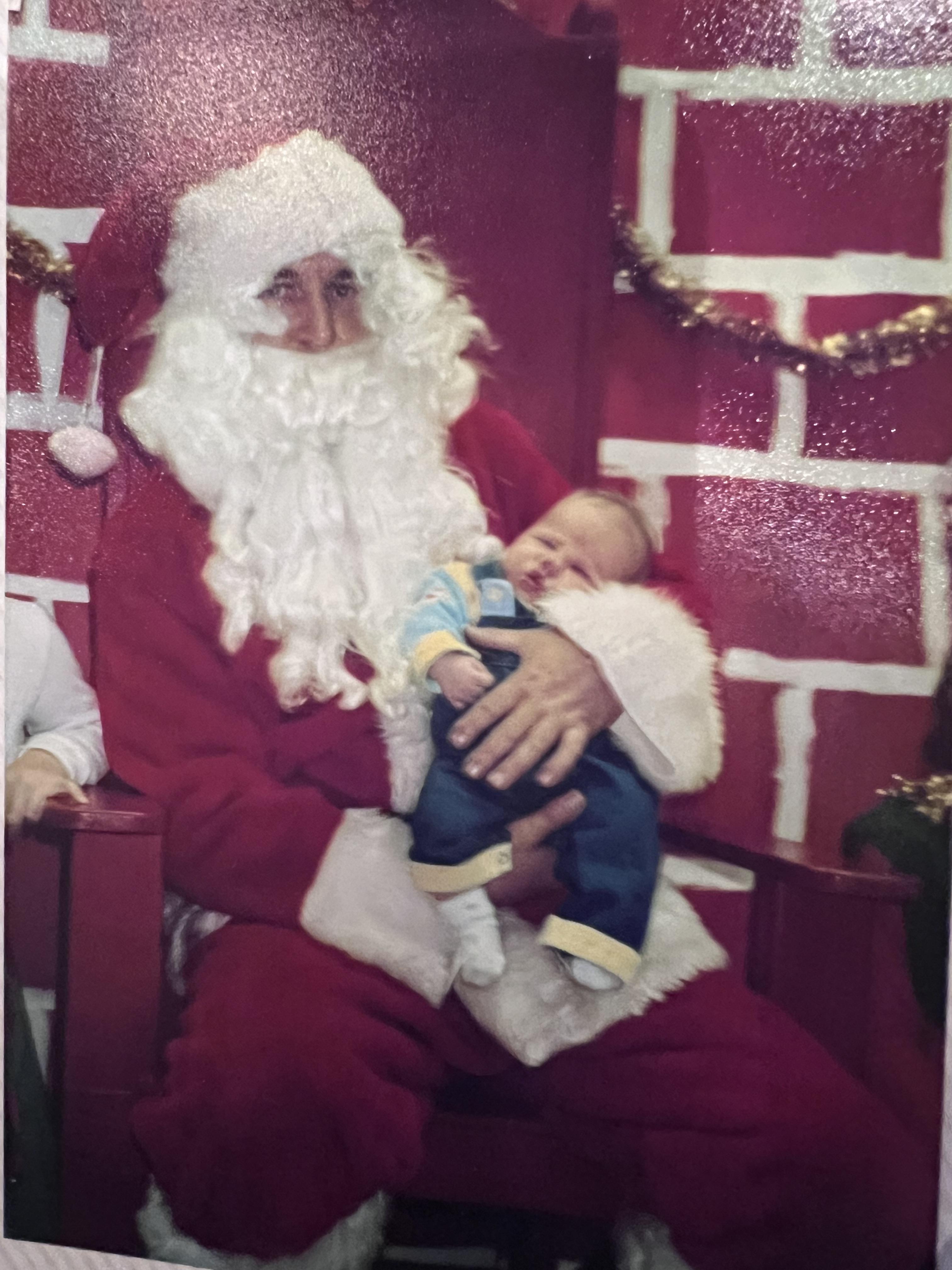 Pop was Santa and that's baby…