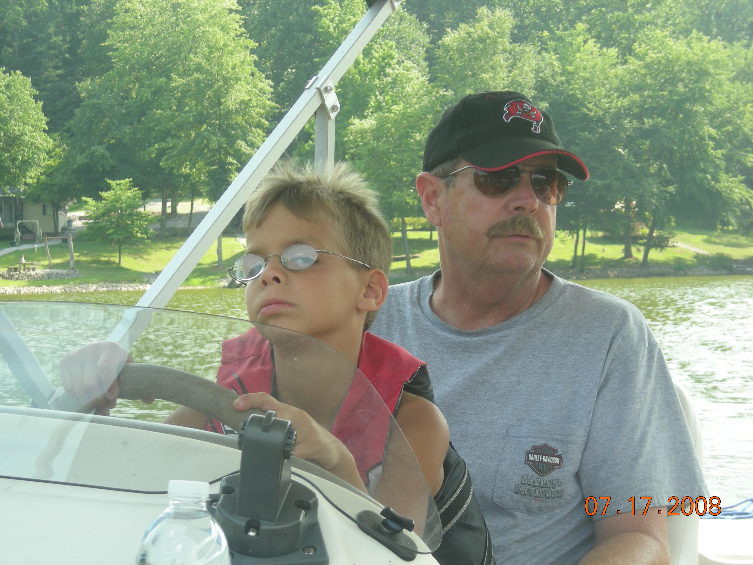 Grandpa & Noah on the pon…