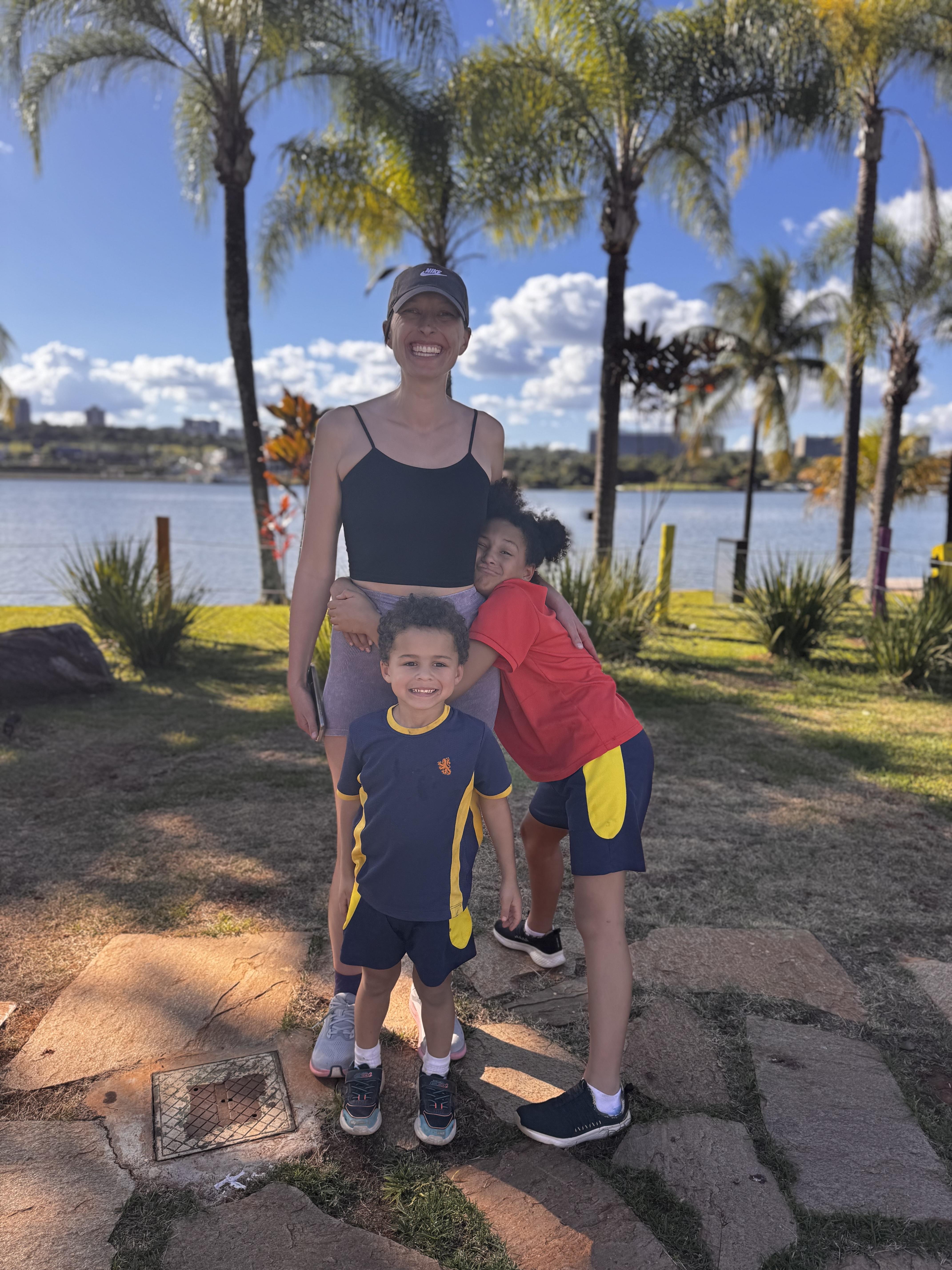 Visiting her Niece and Nephew…