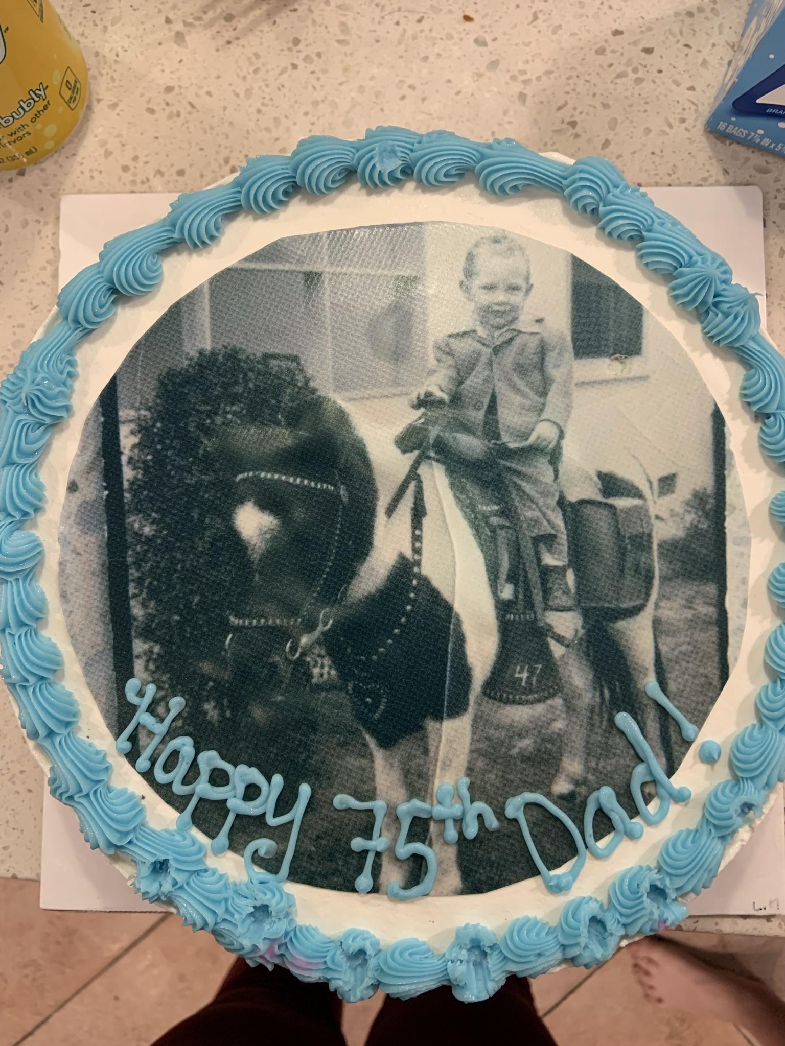 75th birthday cake.
