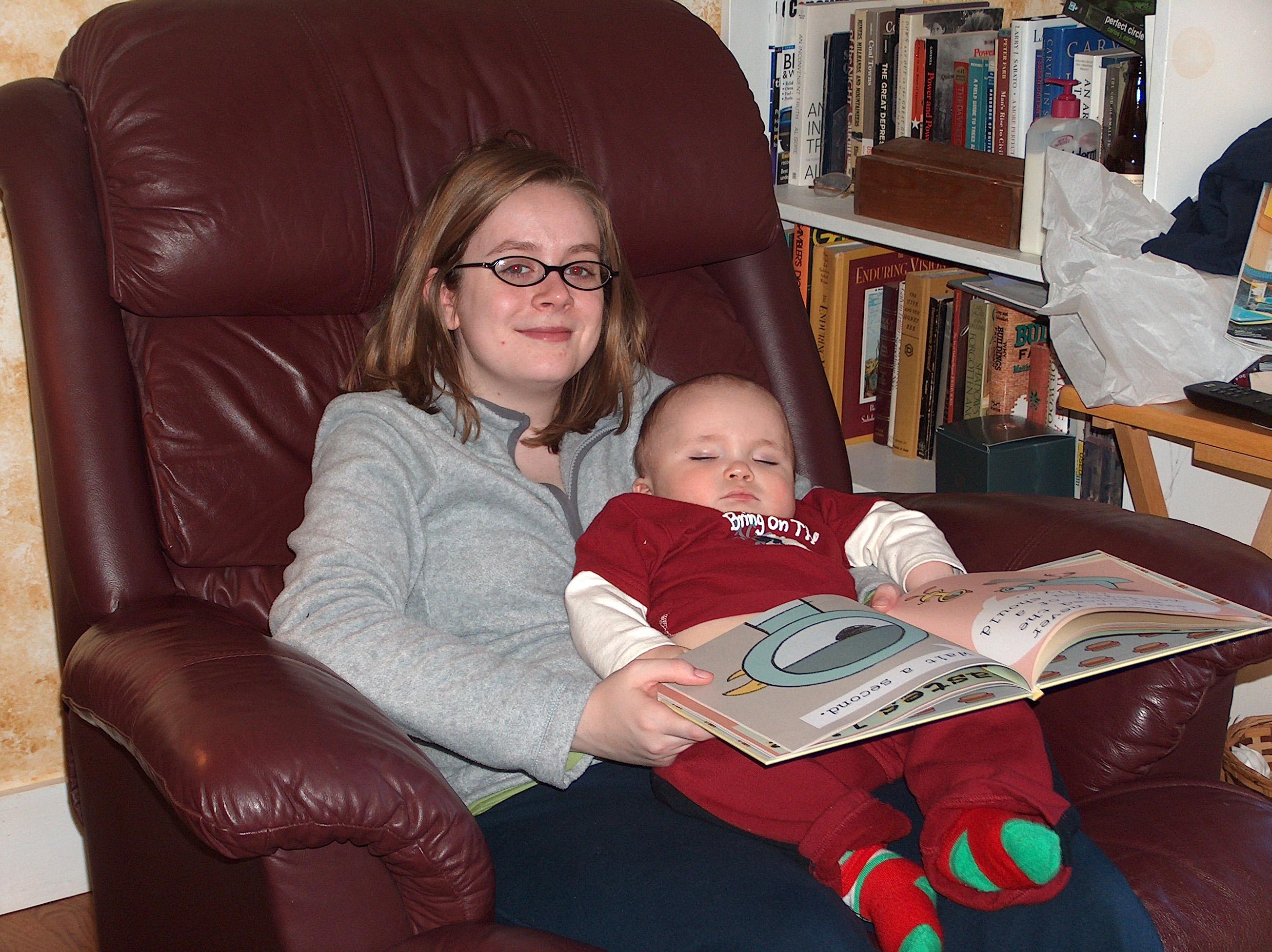 Laura reading to Zack a “Pige…