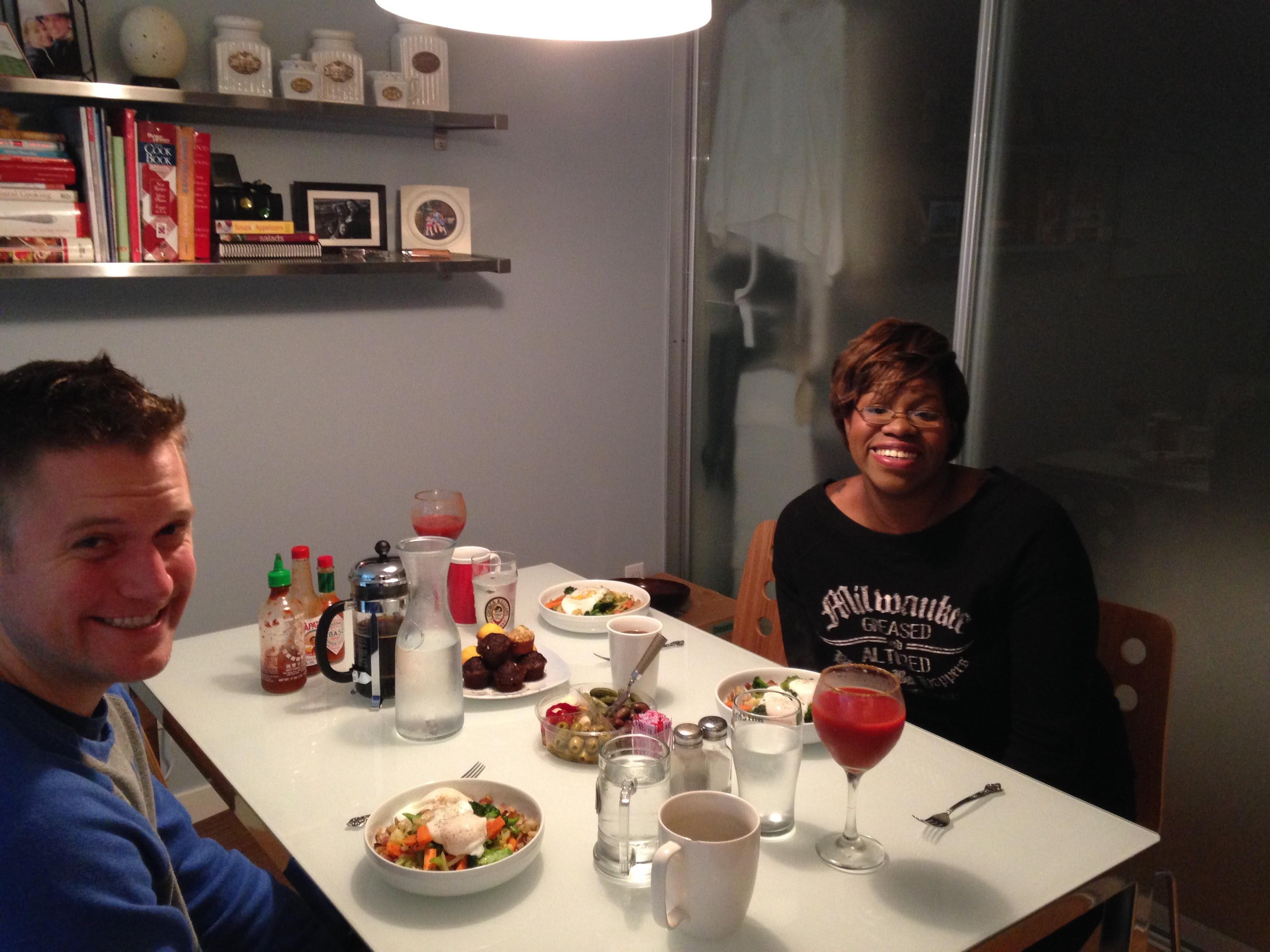 Shanita over for dinner when …