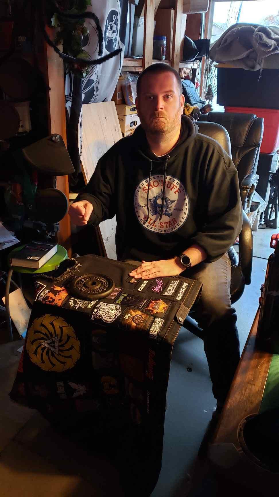 Handstitching more patches to…