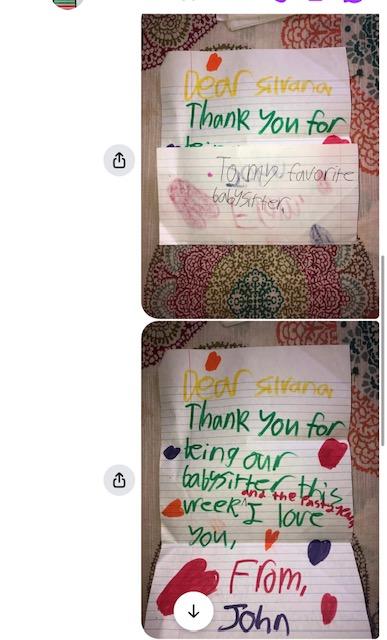 A sweet letter from John that…