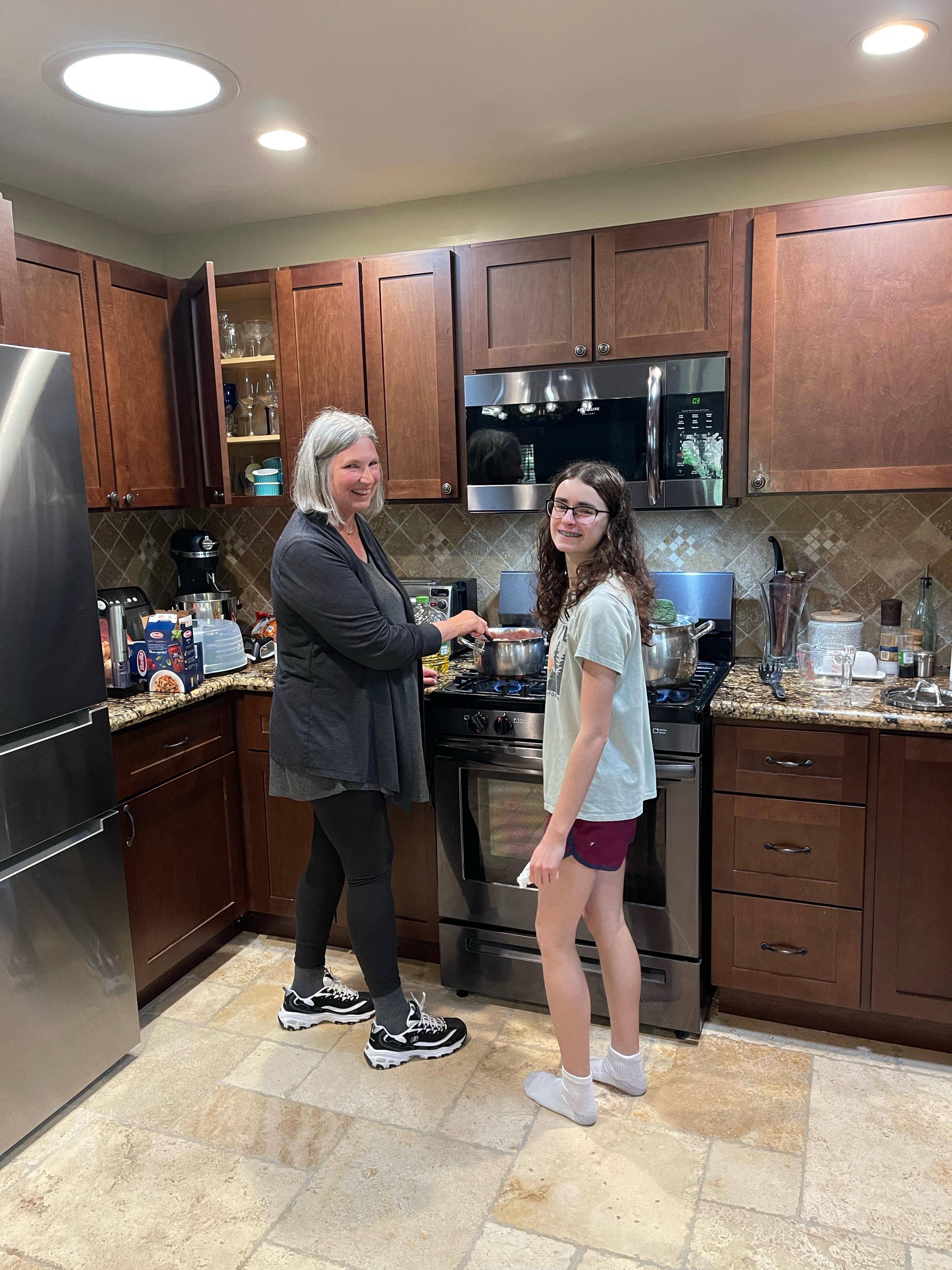 Ava and Grandma Wenger cook J…