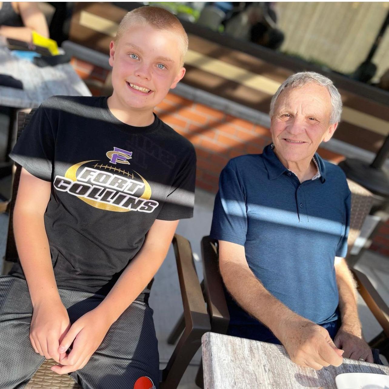 With his oldest grandkid, Jax…