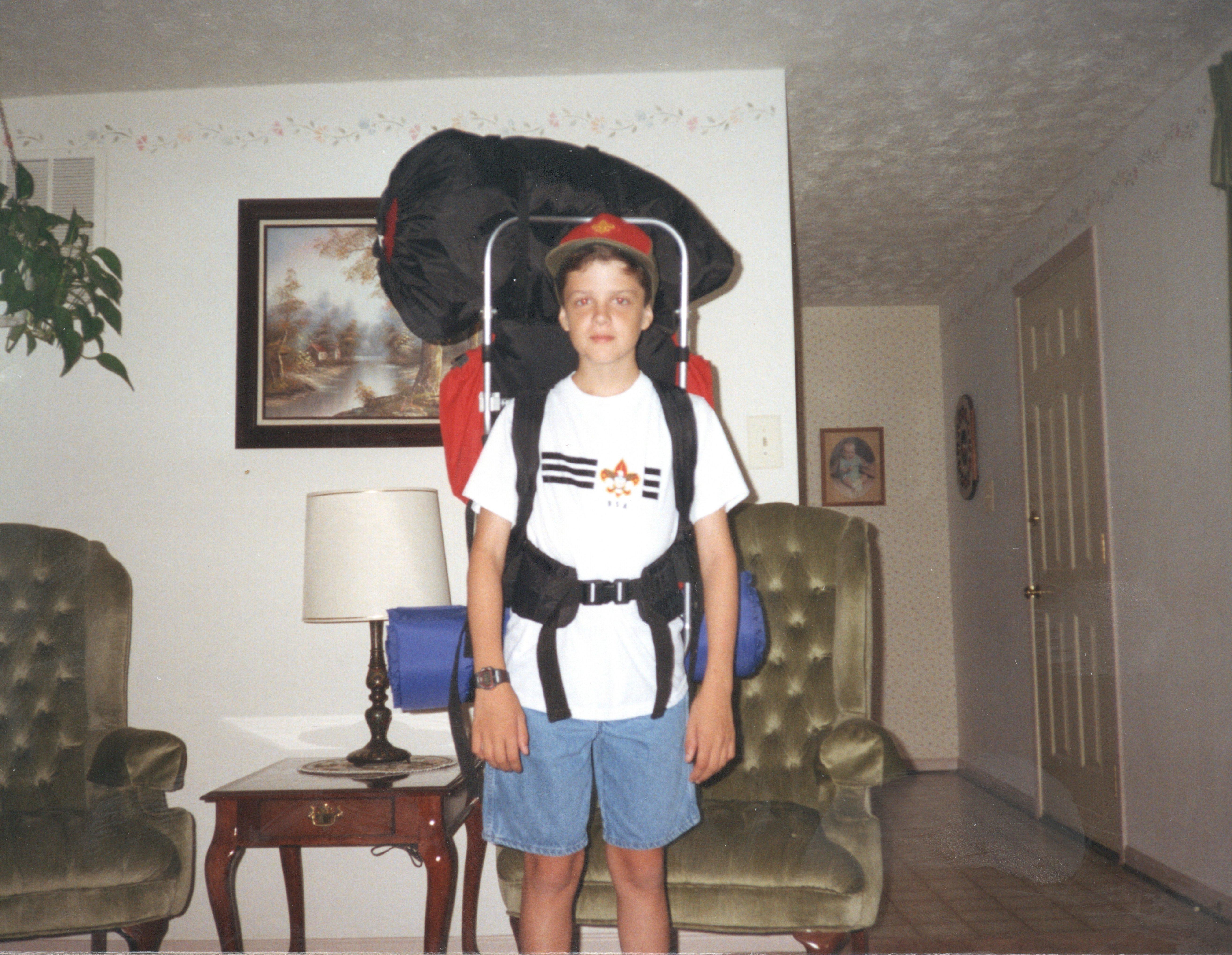 Going camping with scouts.