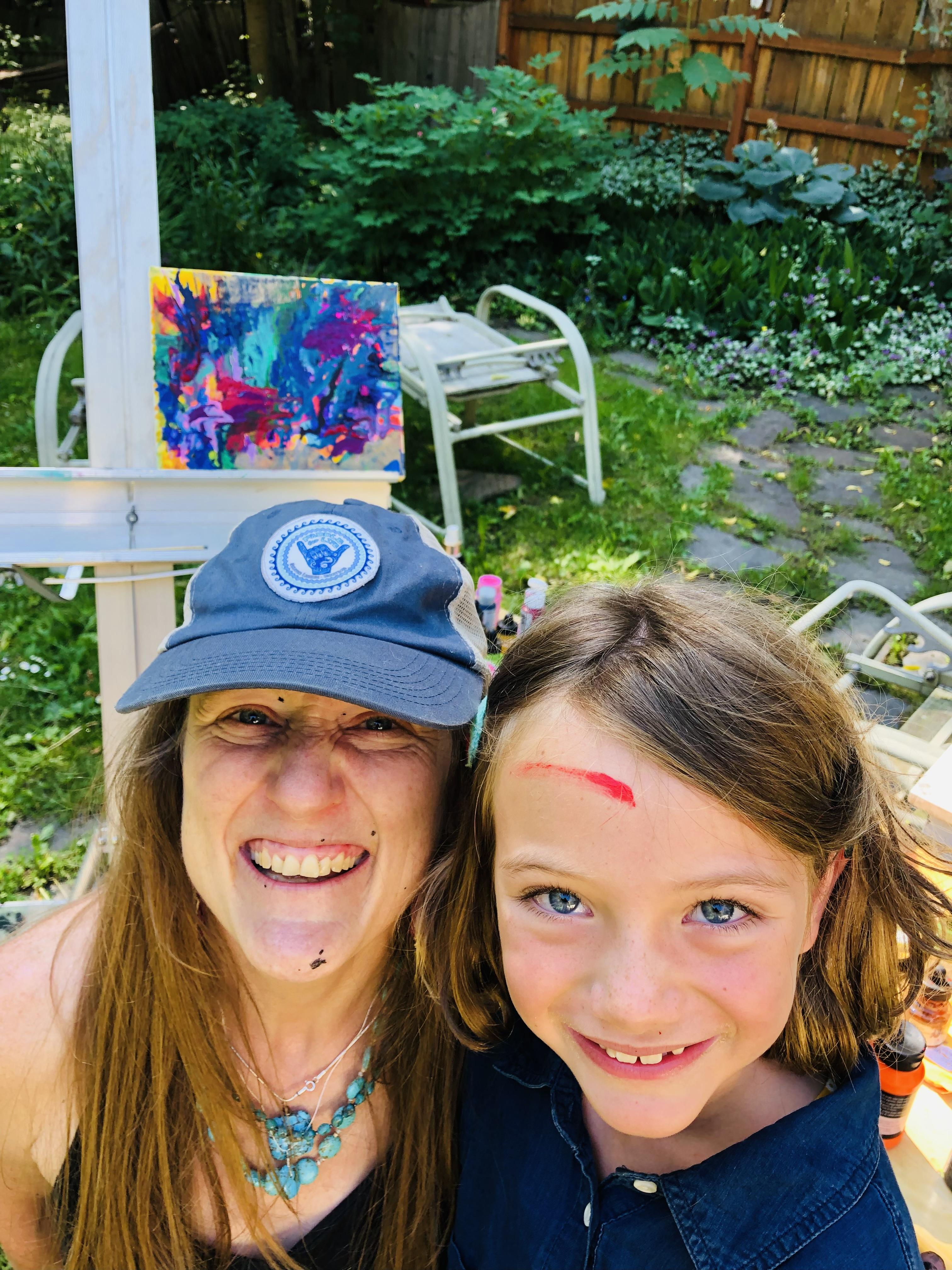 Aila painting with Amy