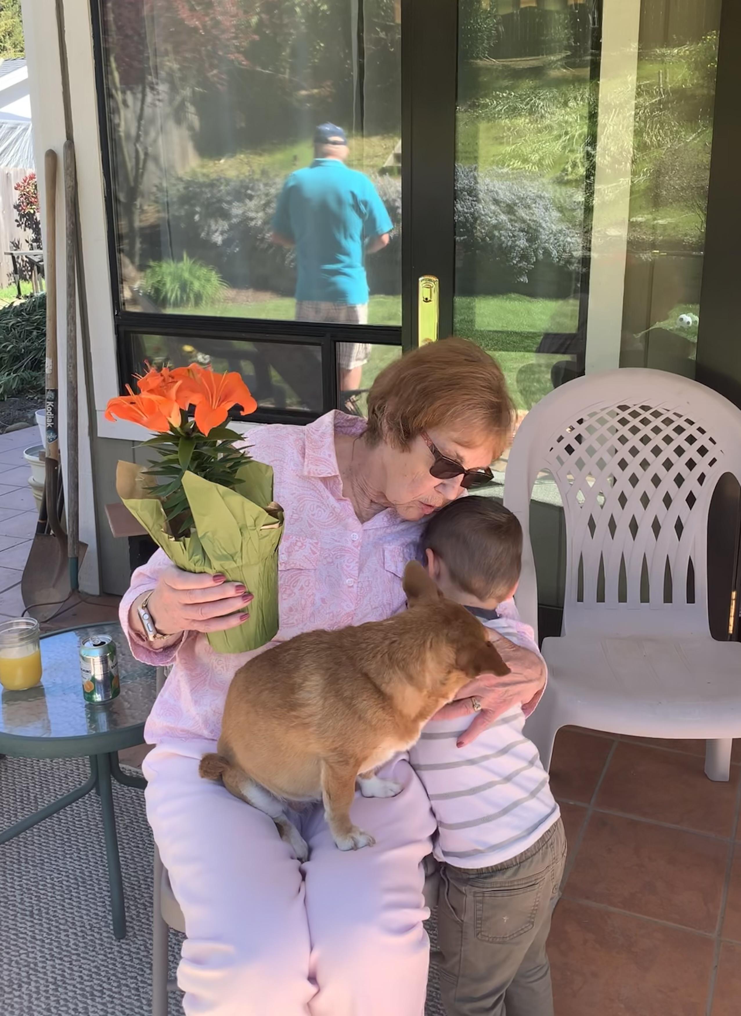 Emmett giving his Gma Easter …