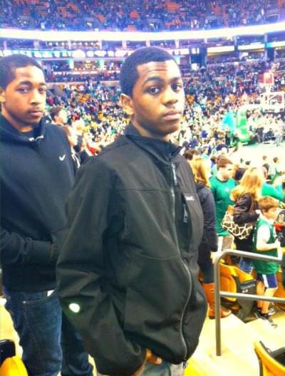 At the Celtics game with my b…