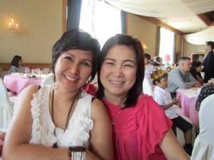 With her friend Rochele