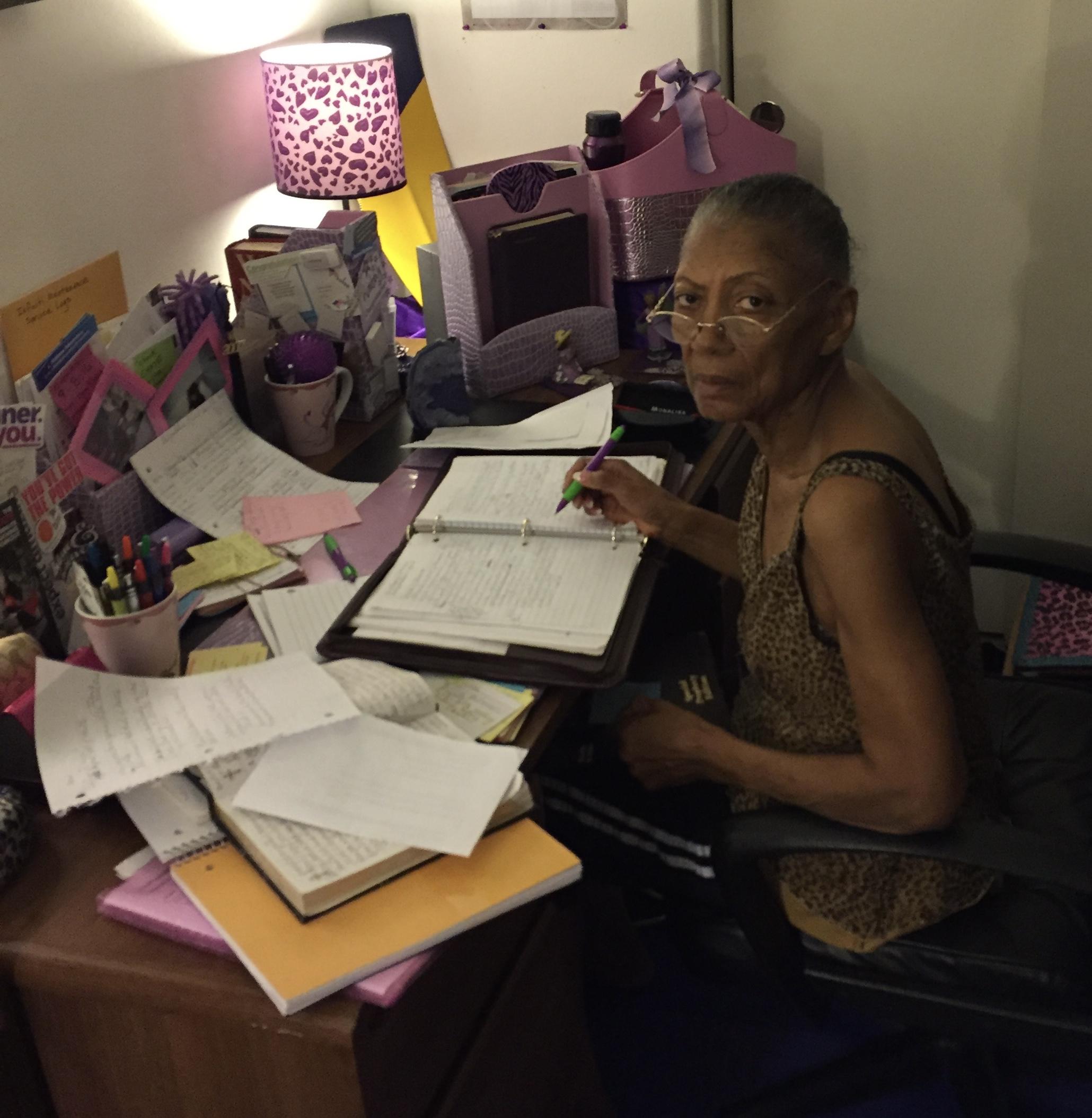 Evelyn preparing a lesson to …