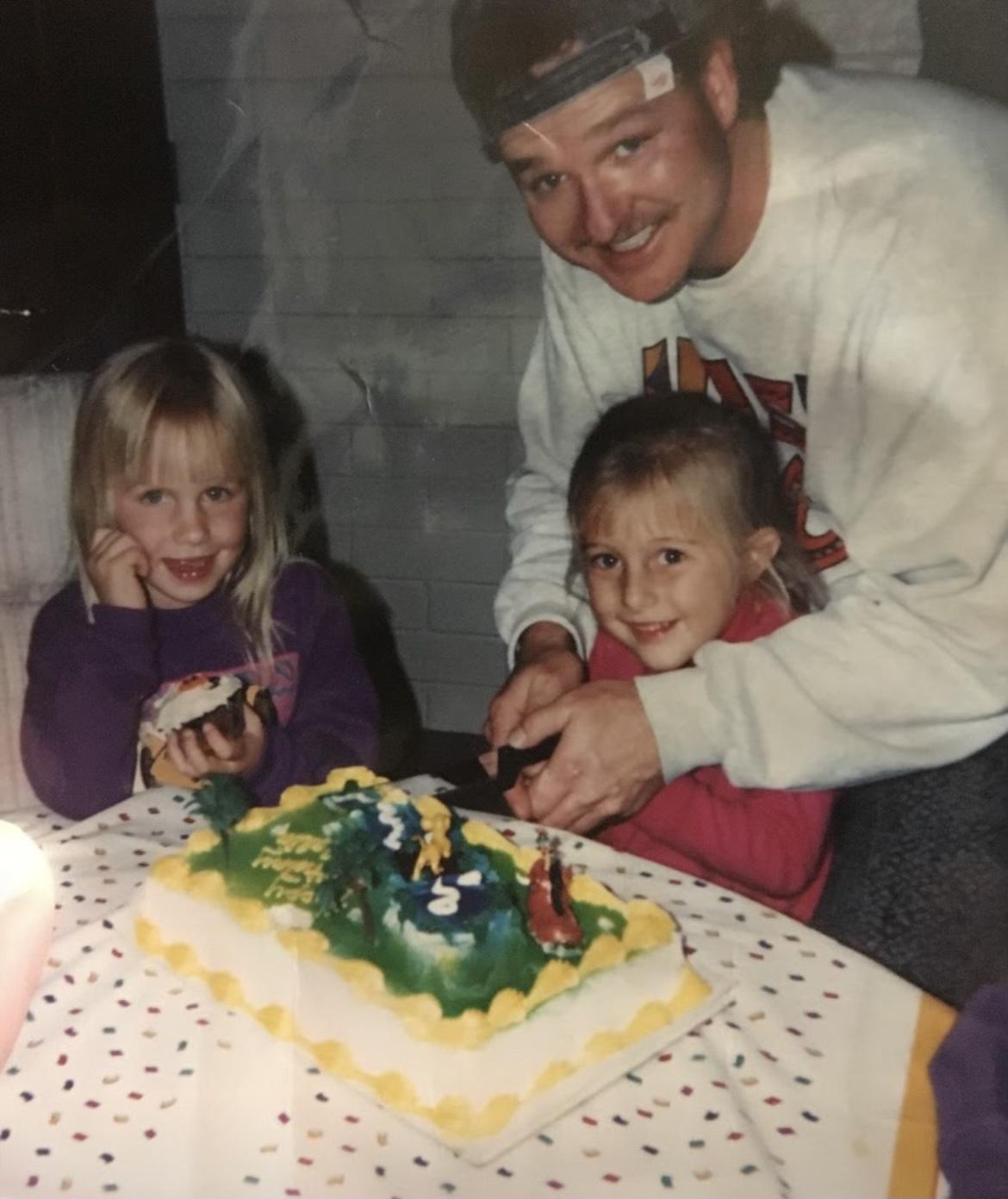 Cutting my cake on my fourth …