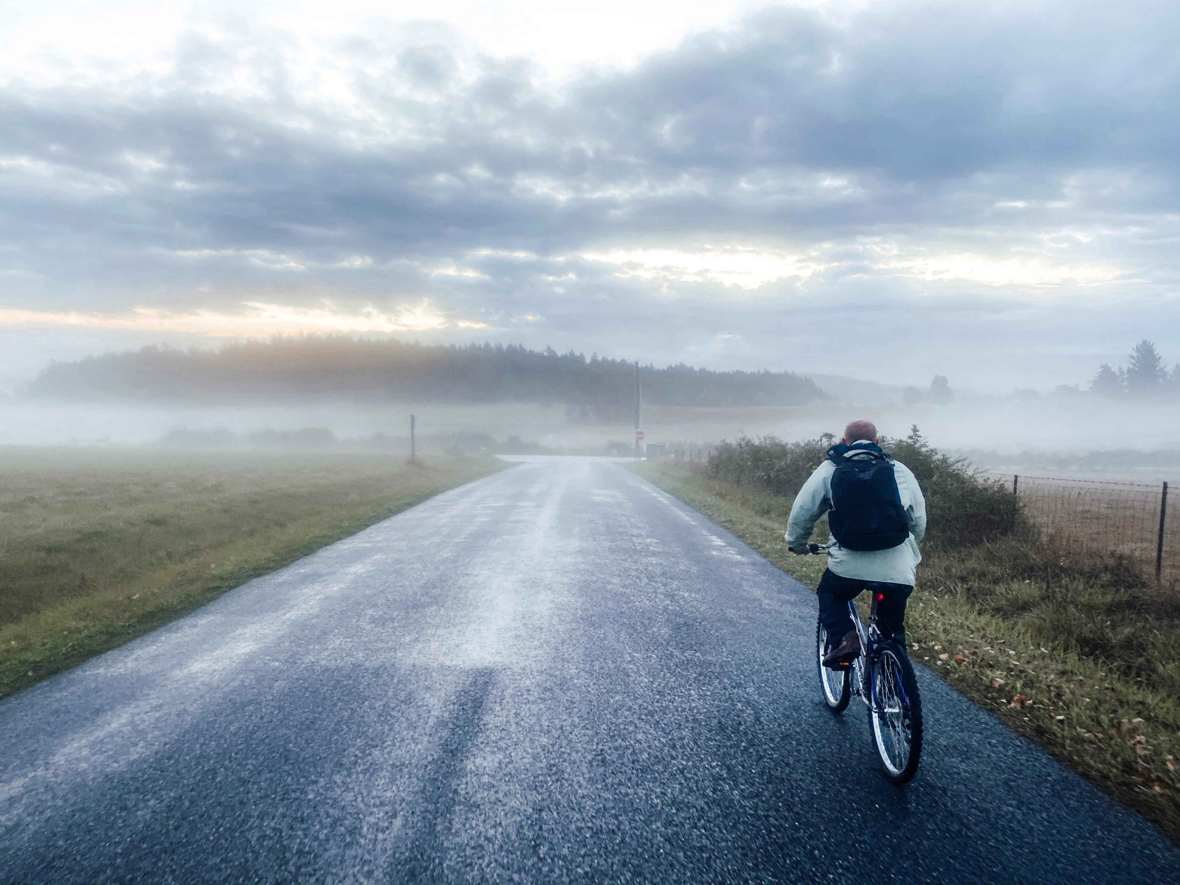 Dad biking into the abyss lik…