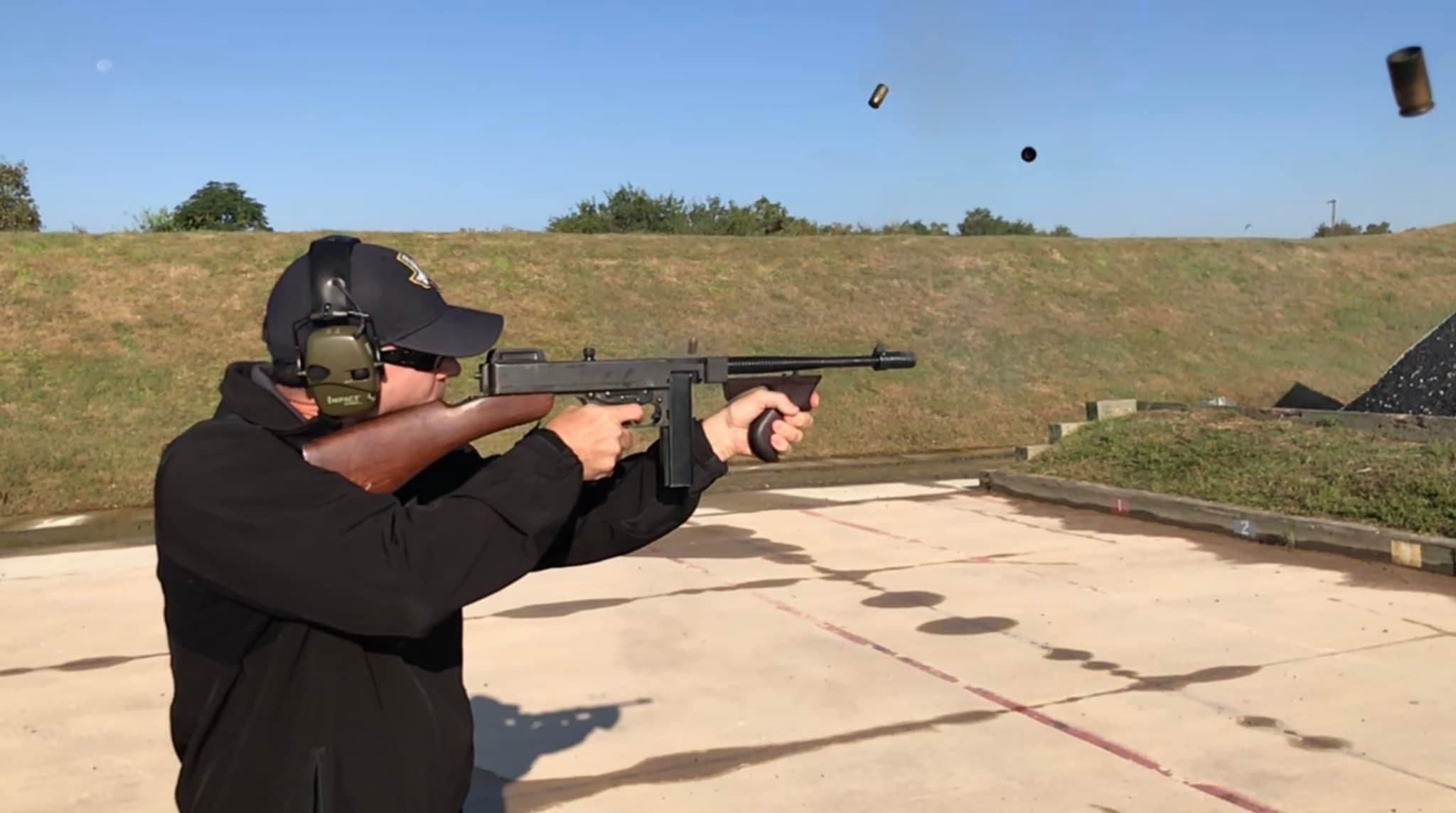 Shooting Tommy Gun