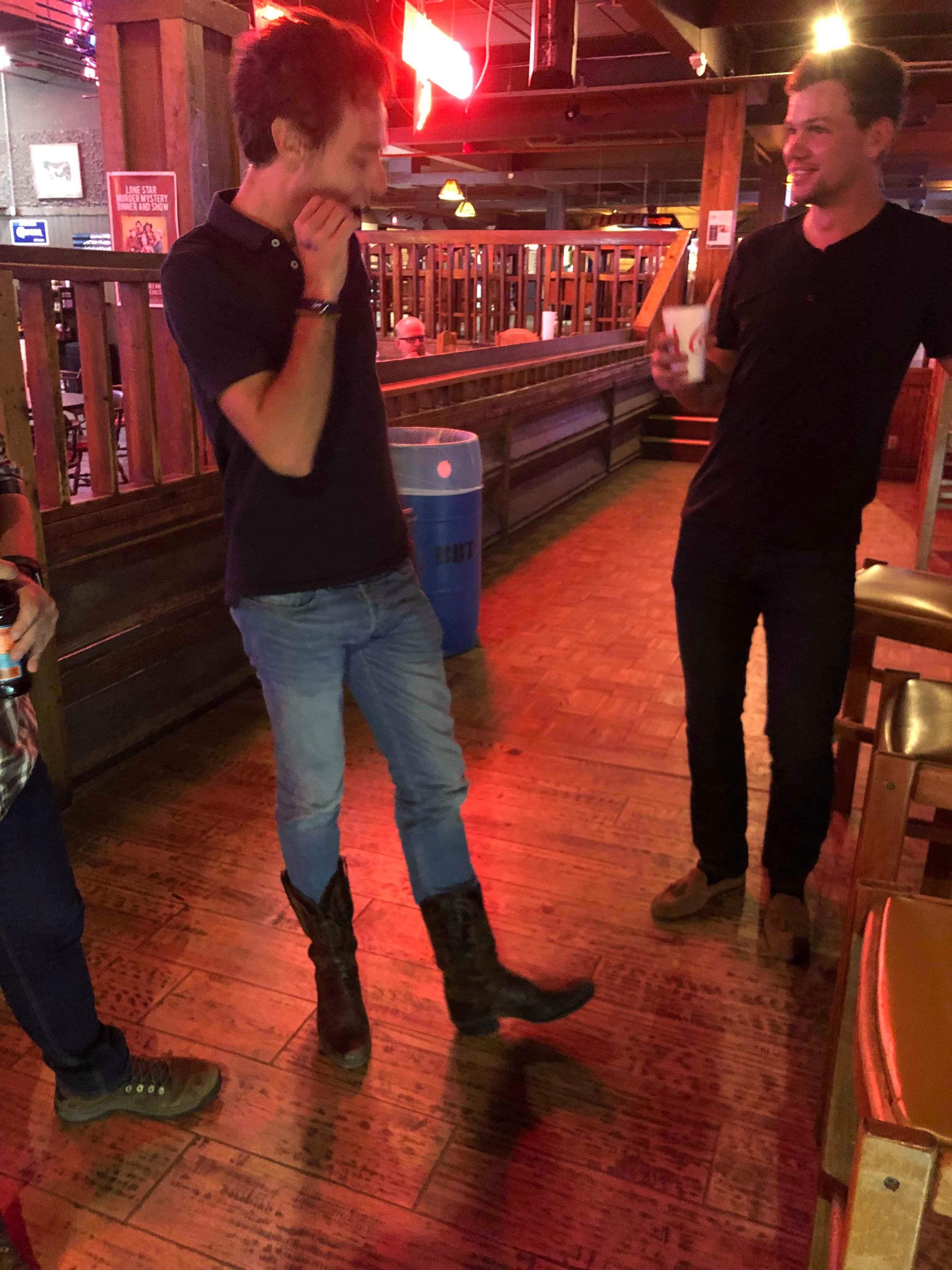 We went to a line dance bar. …