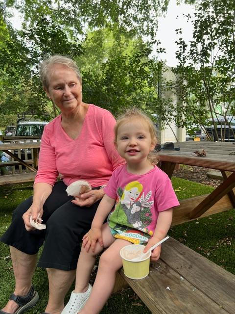 Louise and Nan at thee beach