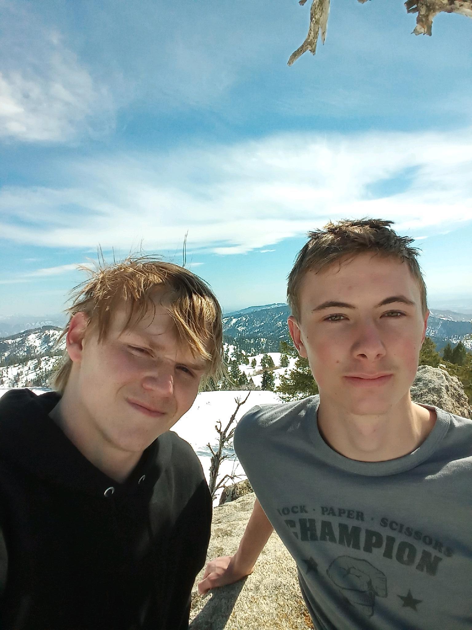 Up snowboarding together