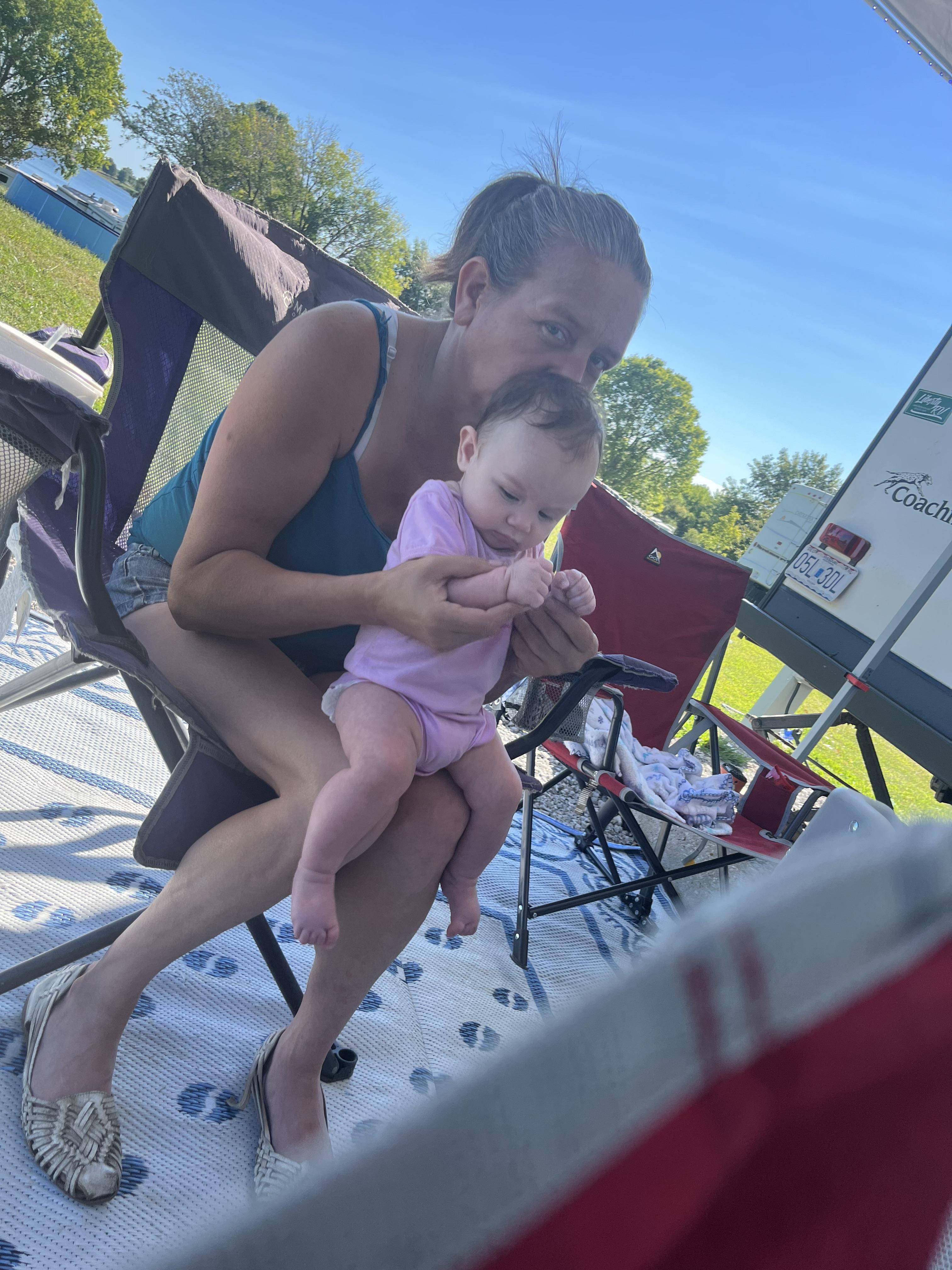 Evette and zayley camping