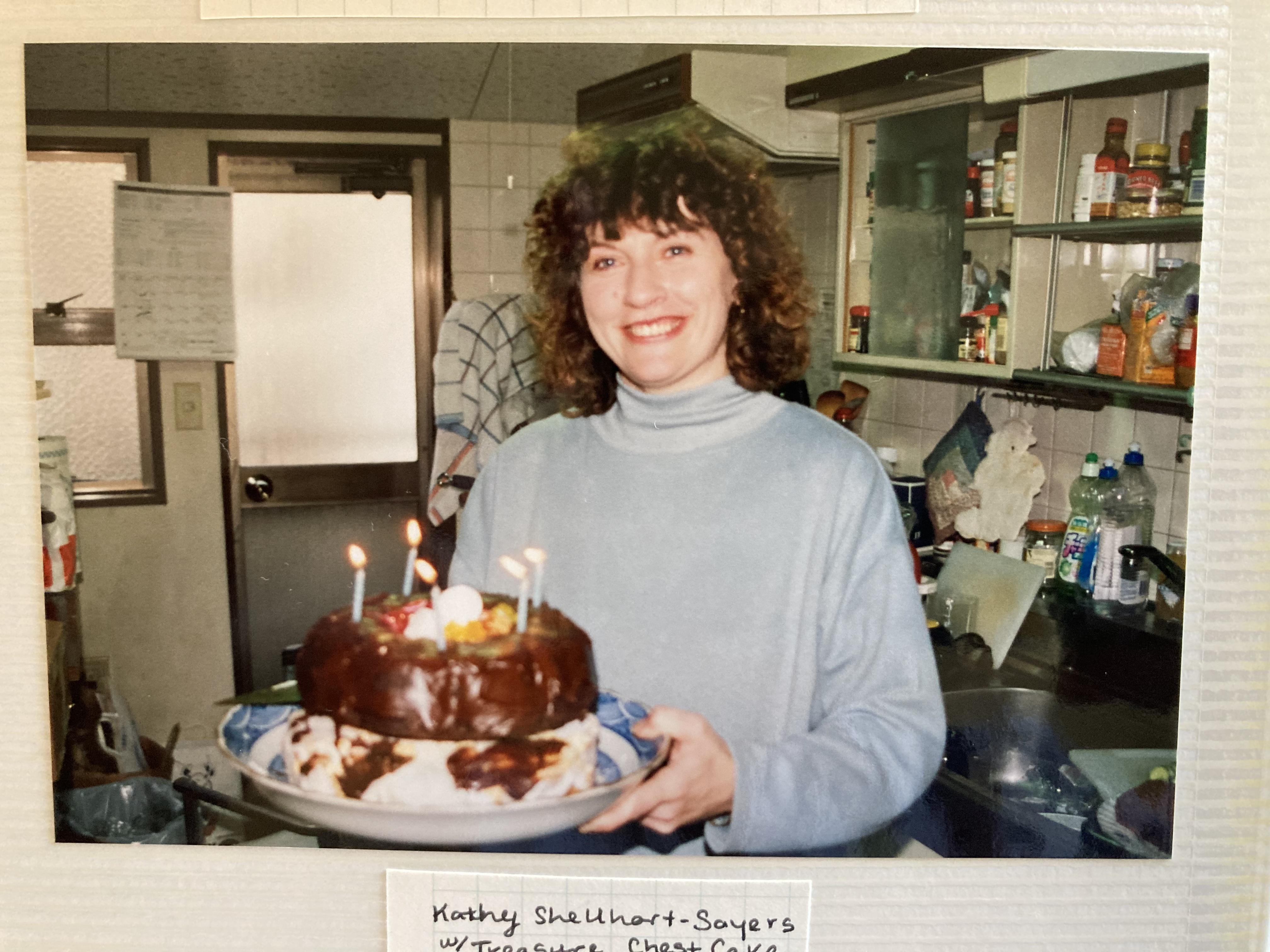 Kathy with the treasure cake …