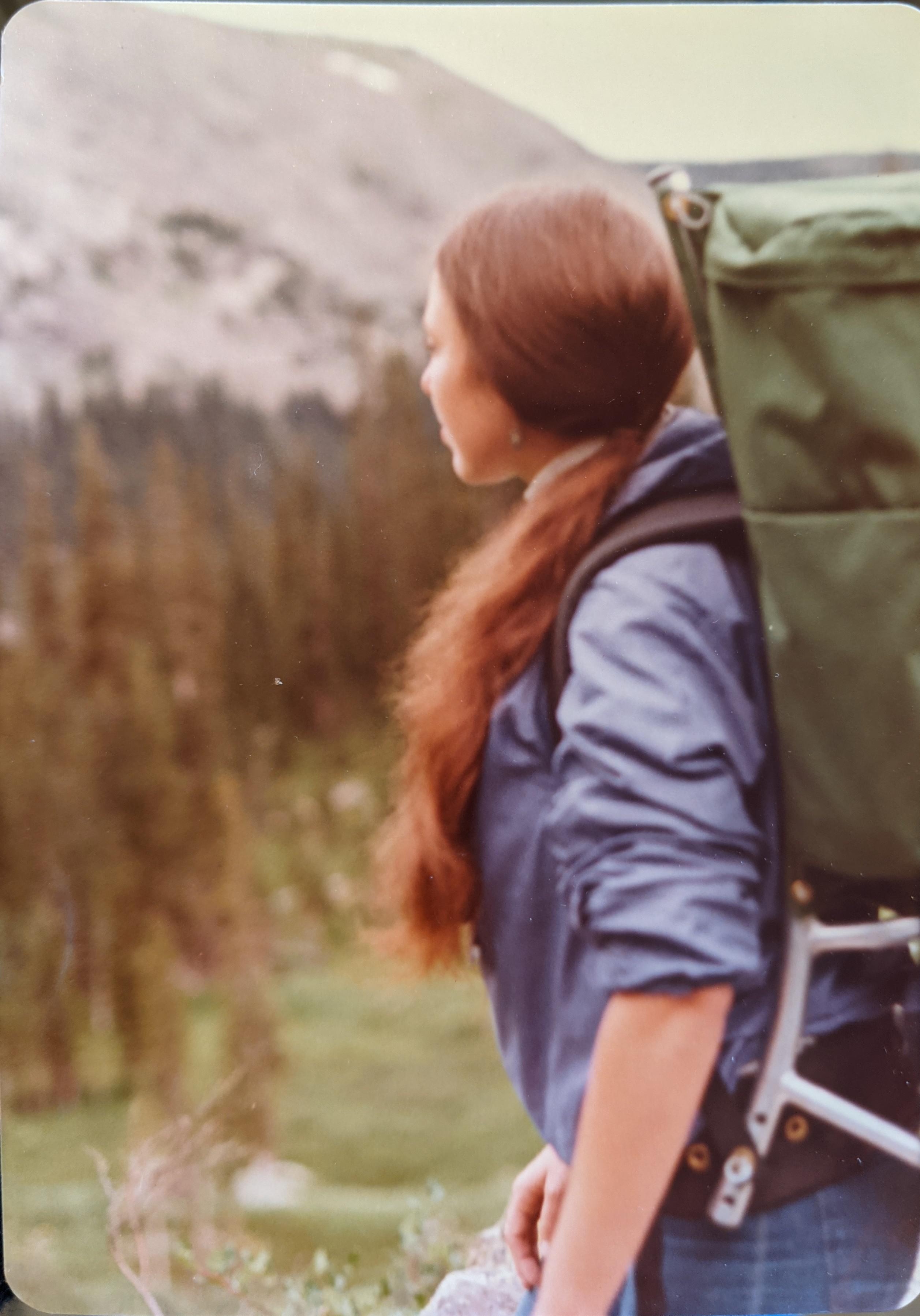 Karen backpacking in the Rock…
