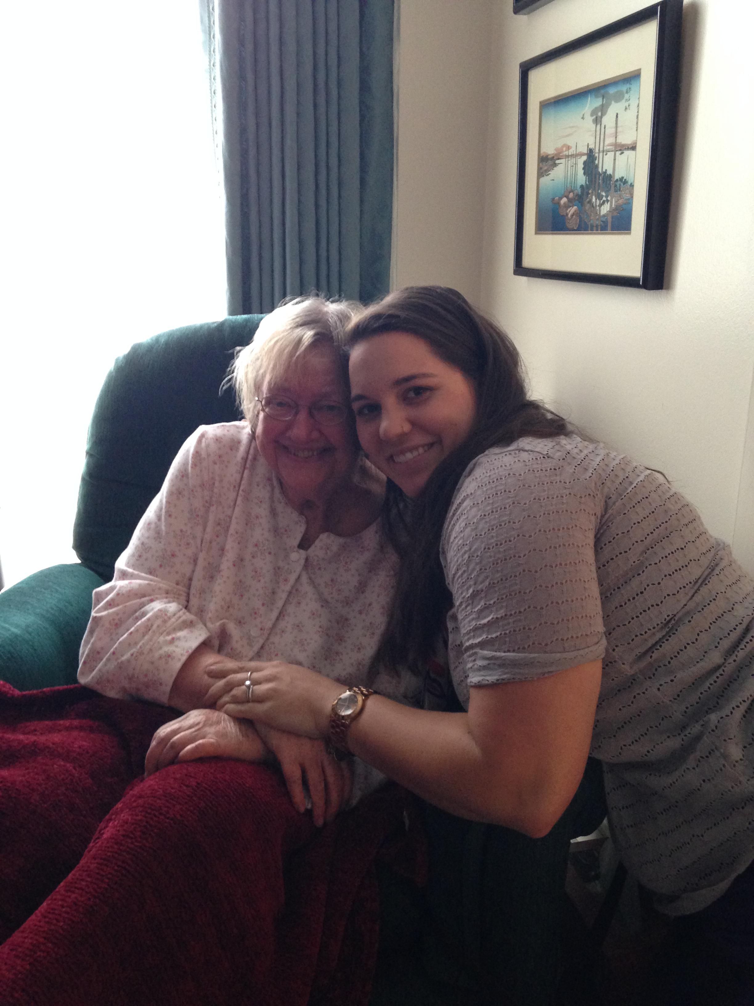 Snuggling on her beloved gree…