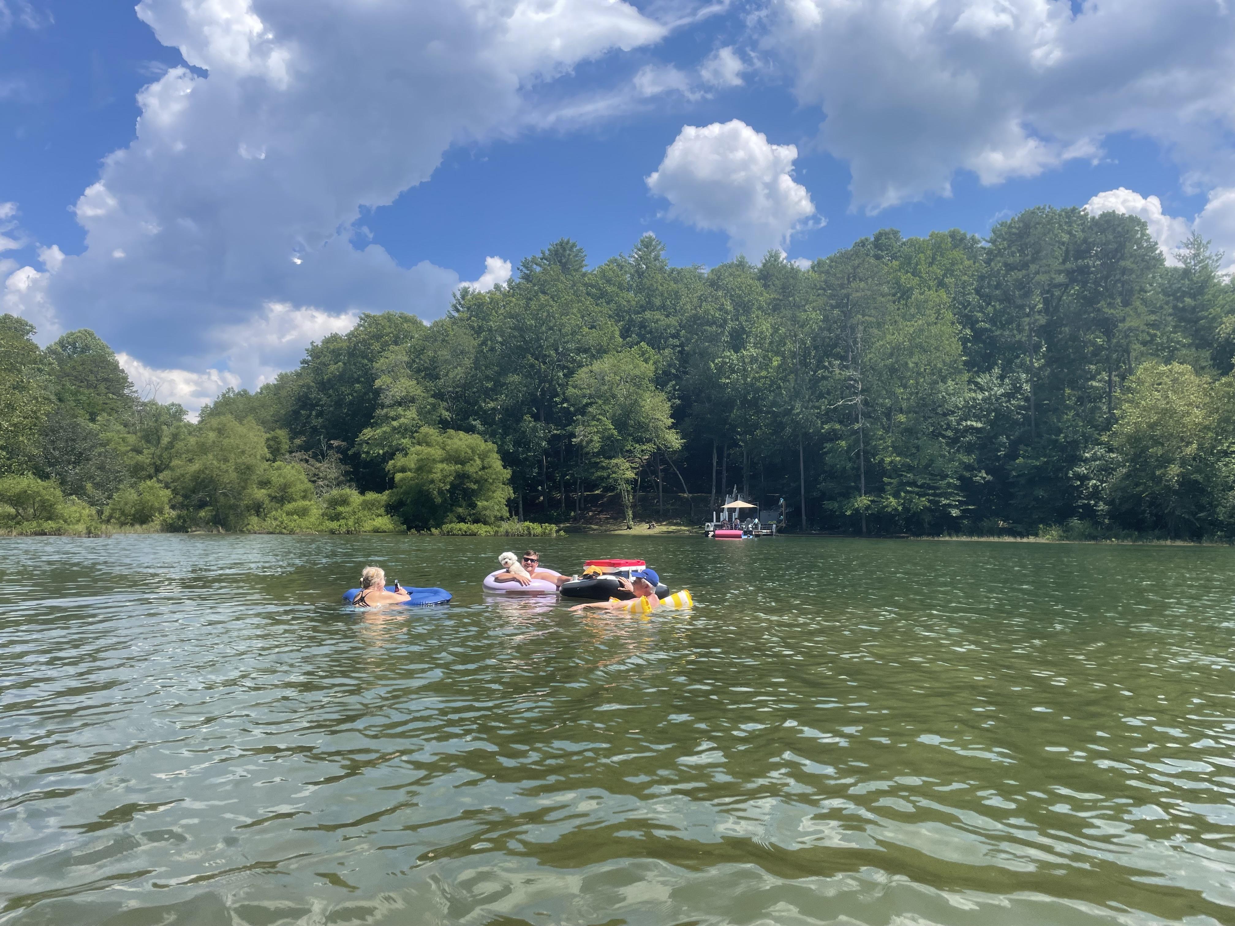Enjoying a little float with …