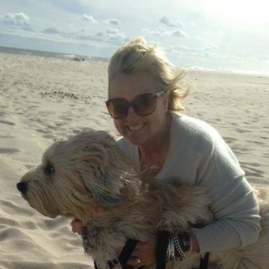 At the beach with Ollie