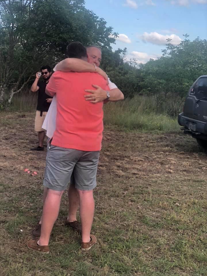Hugging after Craig and Jimmi…