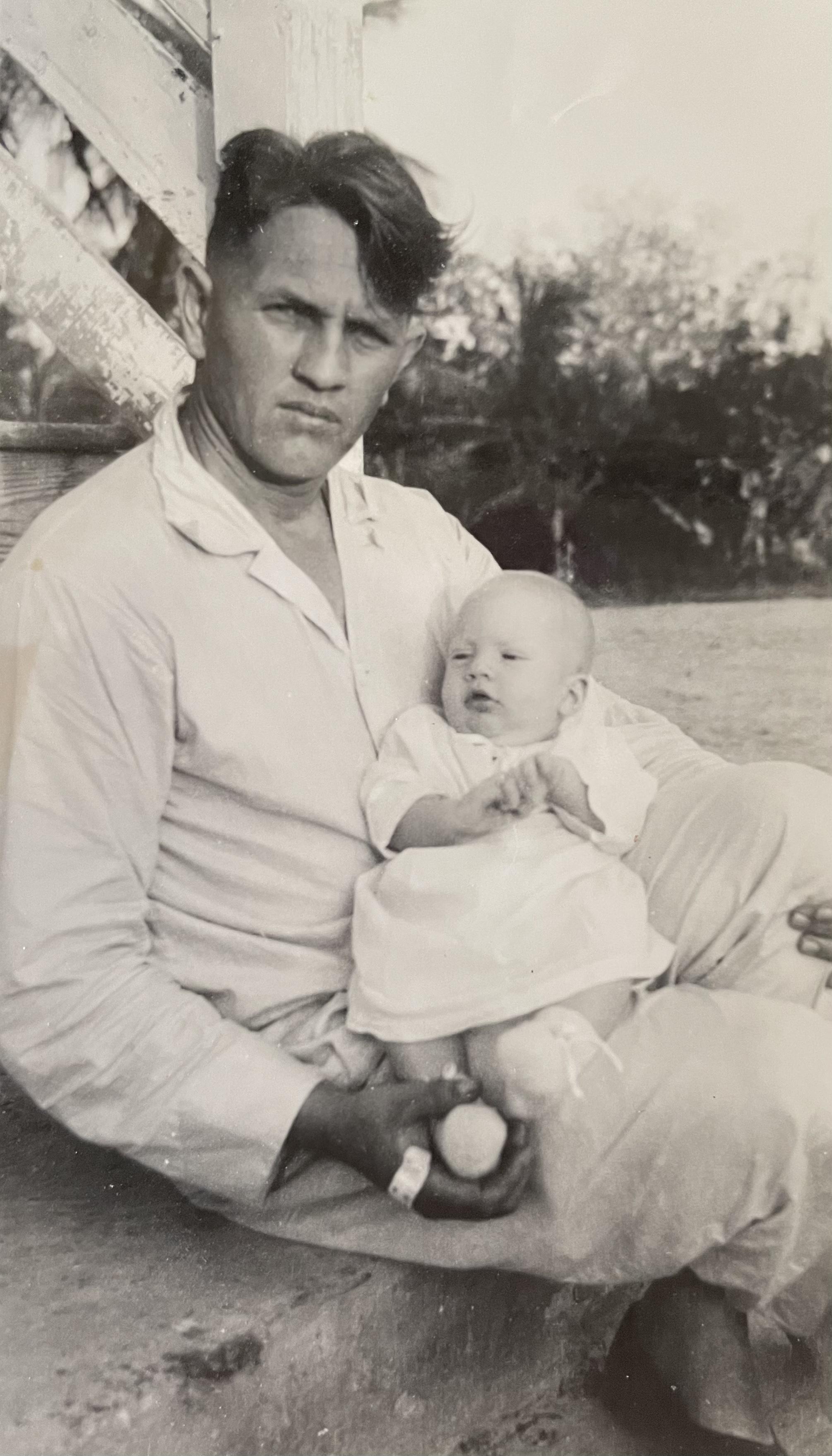 New born Bob with his father,…