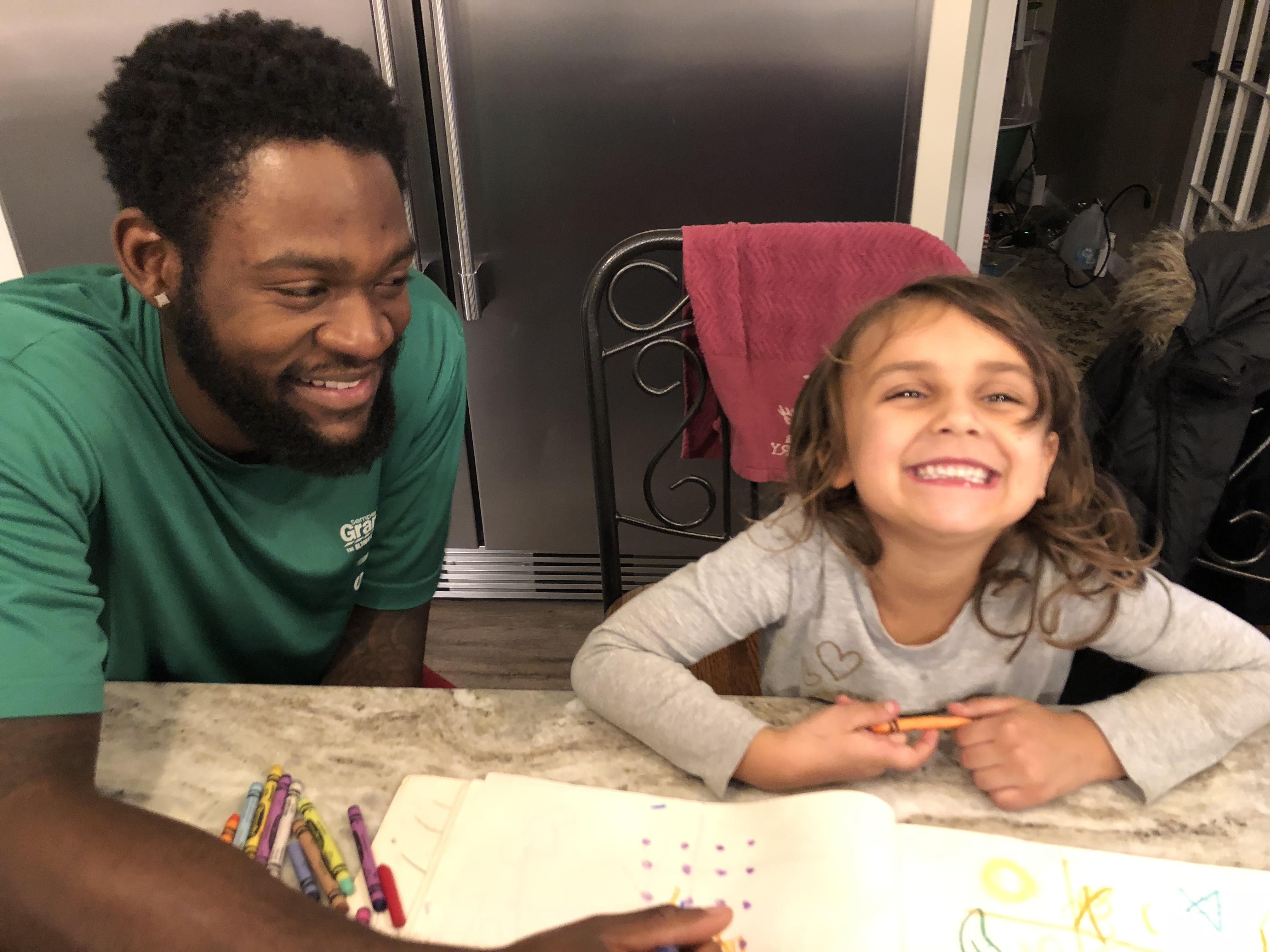Riley and Sean playing tic ta…