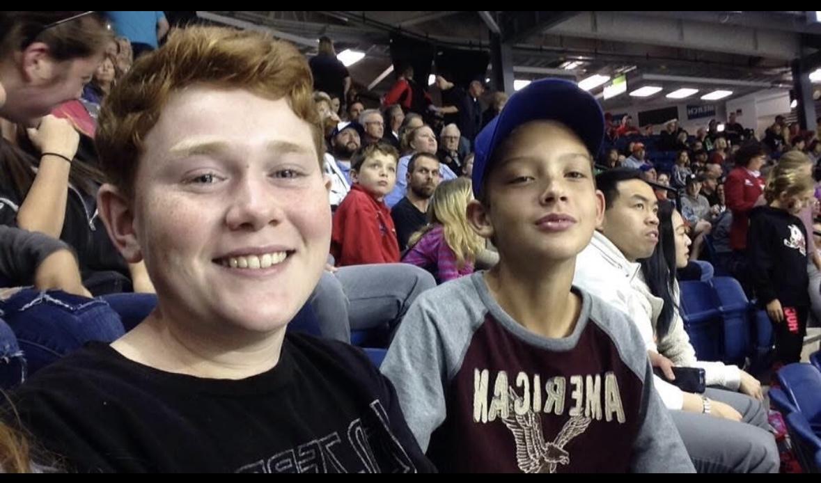 Ice dogs game Nate and Ben