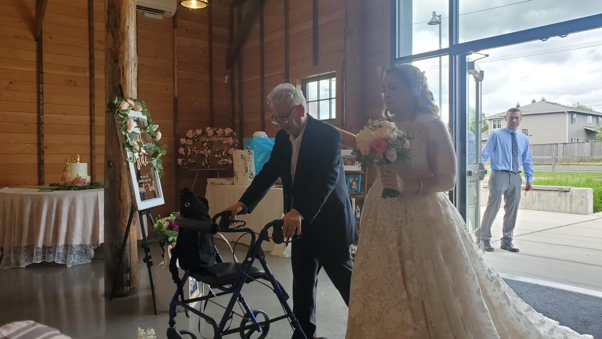 Walking his daughter down the…
