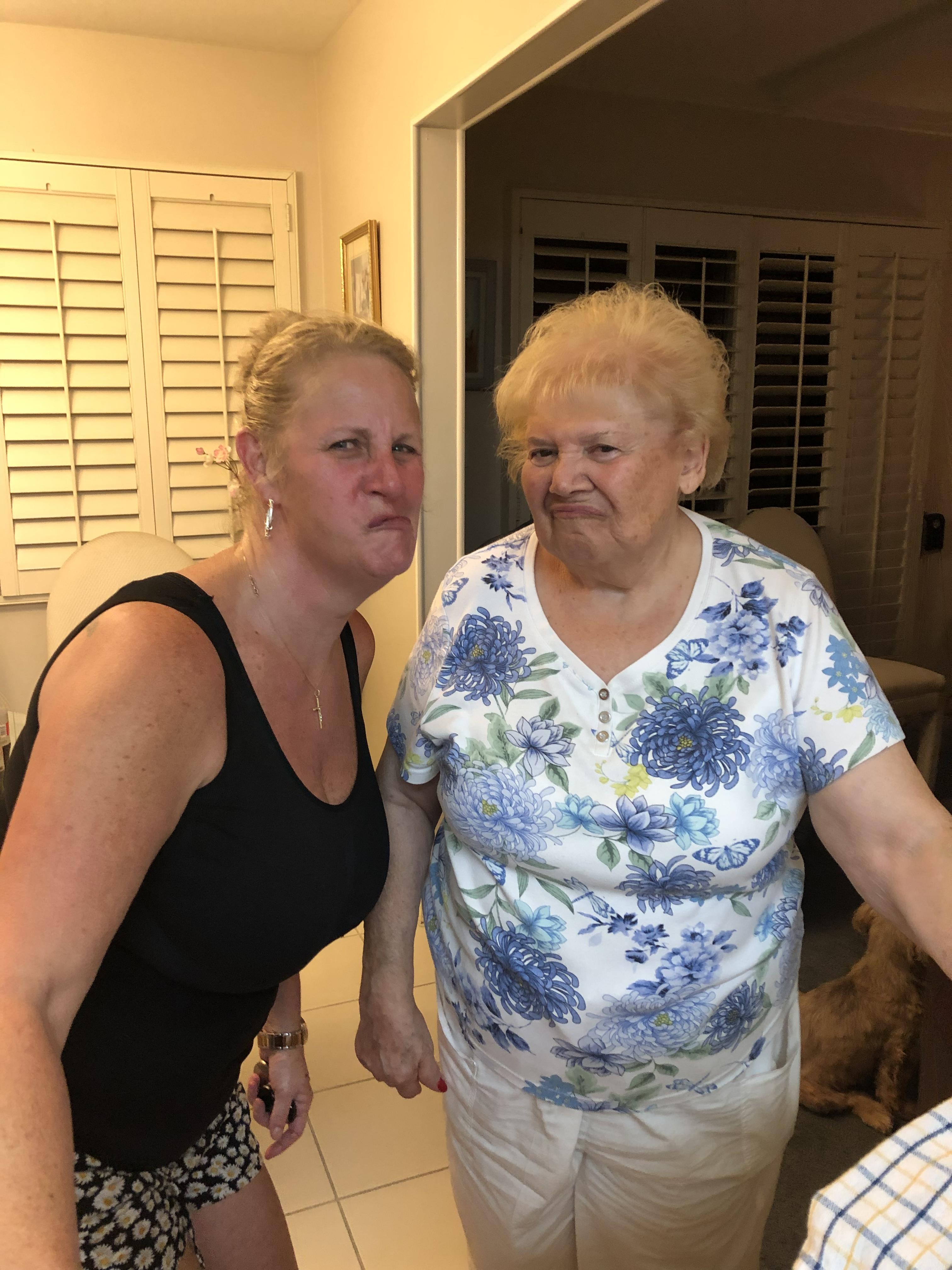 Funny faces with mom